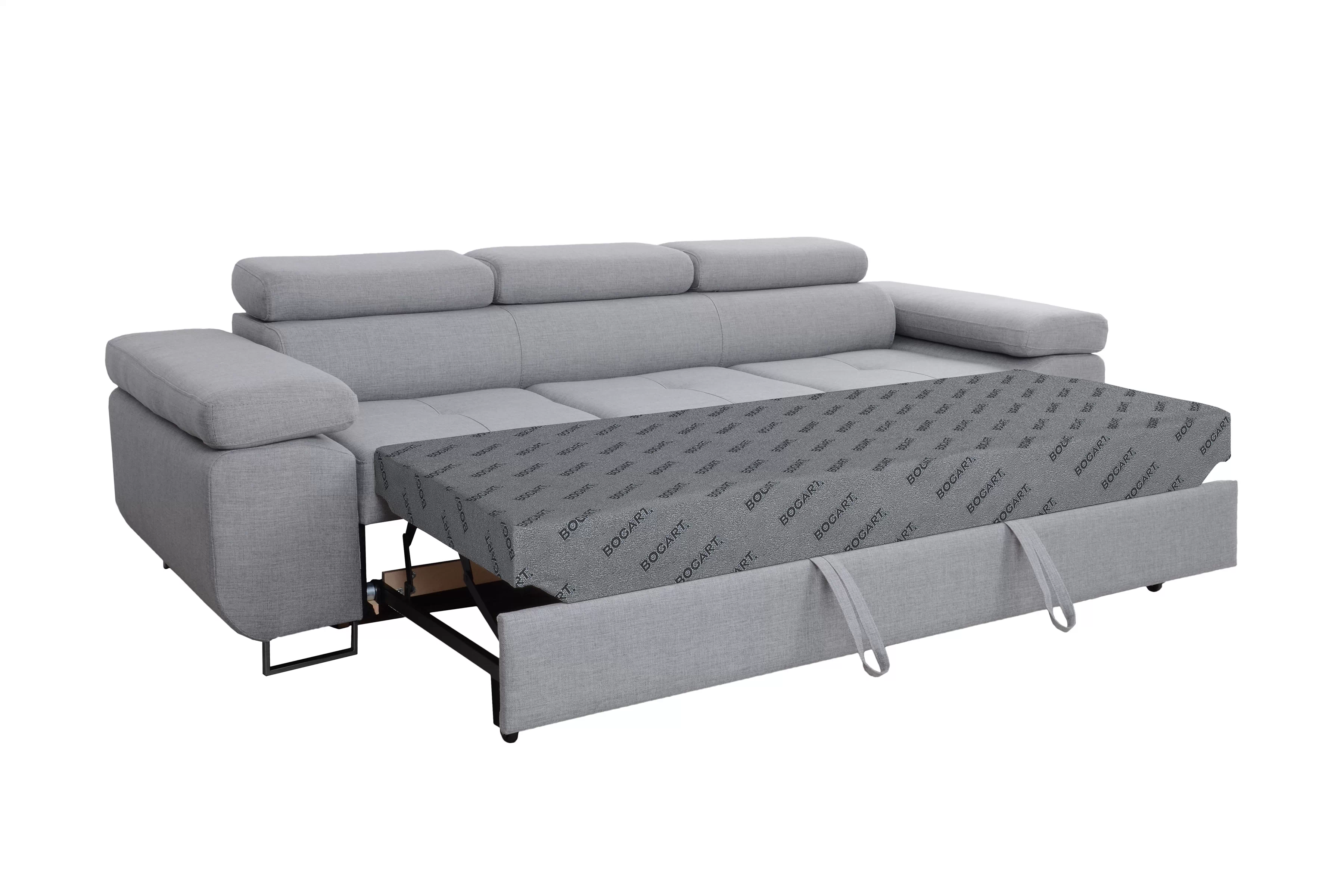 Rozkladacia trojpohovka Annabelle II s nastaviteľnými podrúčkami - čierne nožičky Pohovka Annabelle II s funkciou spania, nastaviteľný podlokietniki / nožičky čierny