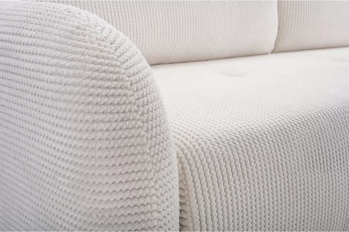 Rozkládací pohovka Locres - krémový manšestr Elma 4 Pohovka Locres s funkcí spaní - Krémový manšestr Elma 4