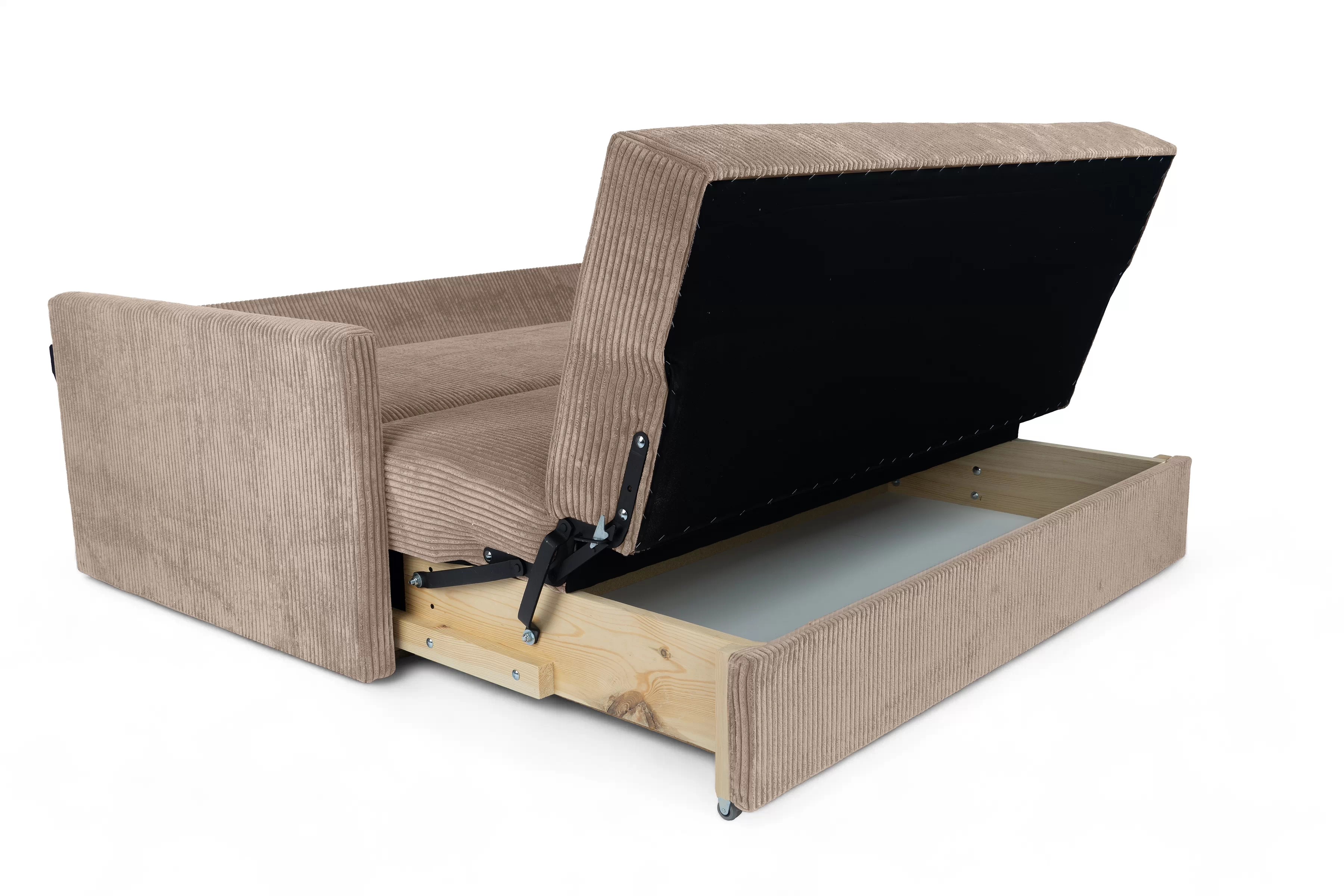 Rozkládací pohovka Jolka 155 - béžový manšestr Lincoln 17 Pohovka rozkladana Amerykanka Jolka 155 - béžová manšestr Lincoln 17