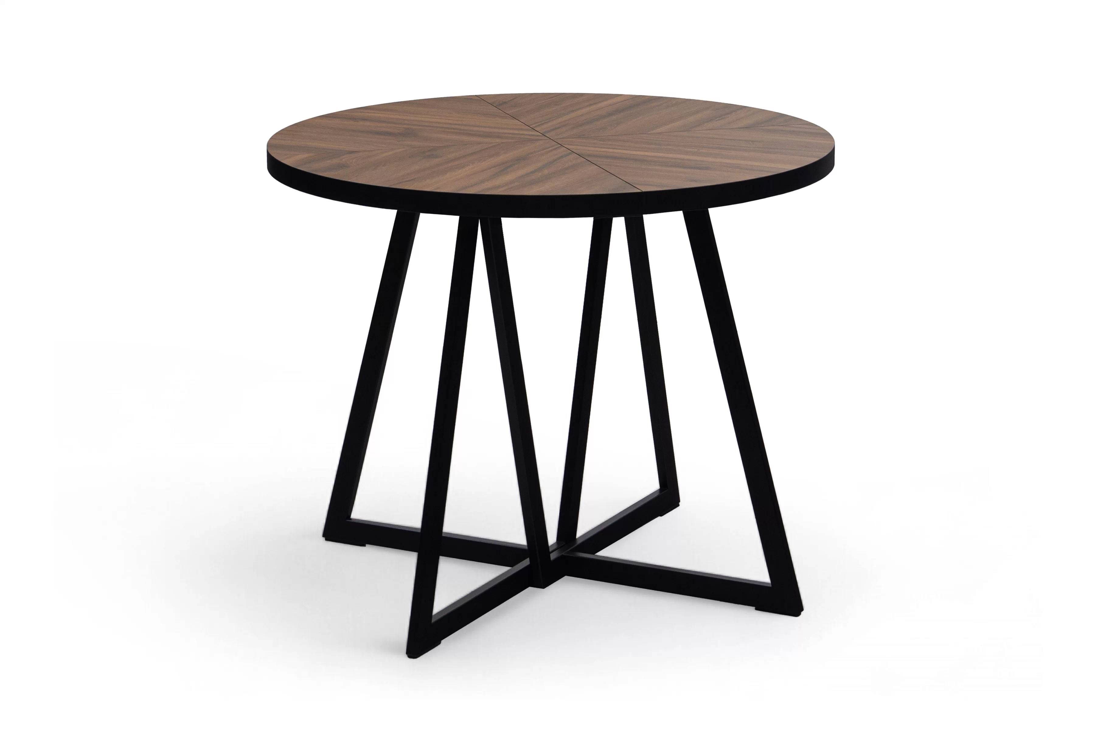 Okrúhly rozkladací stôl Cedrus Rozeta 105/160 cm loftový - dub estana / čierna Stôl okragly Cedrus Rozeta 105/160 cm loftowy rozkladany - Dub estana / Čierny