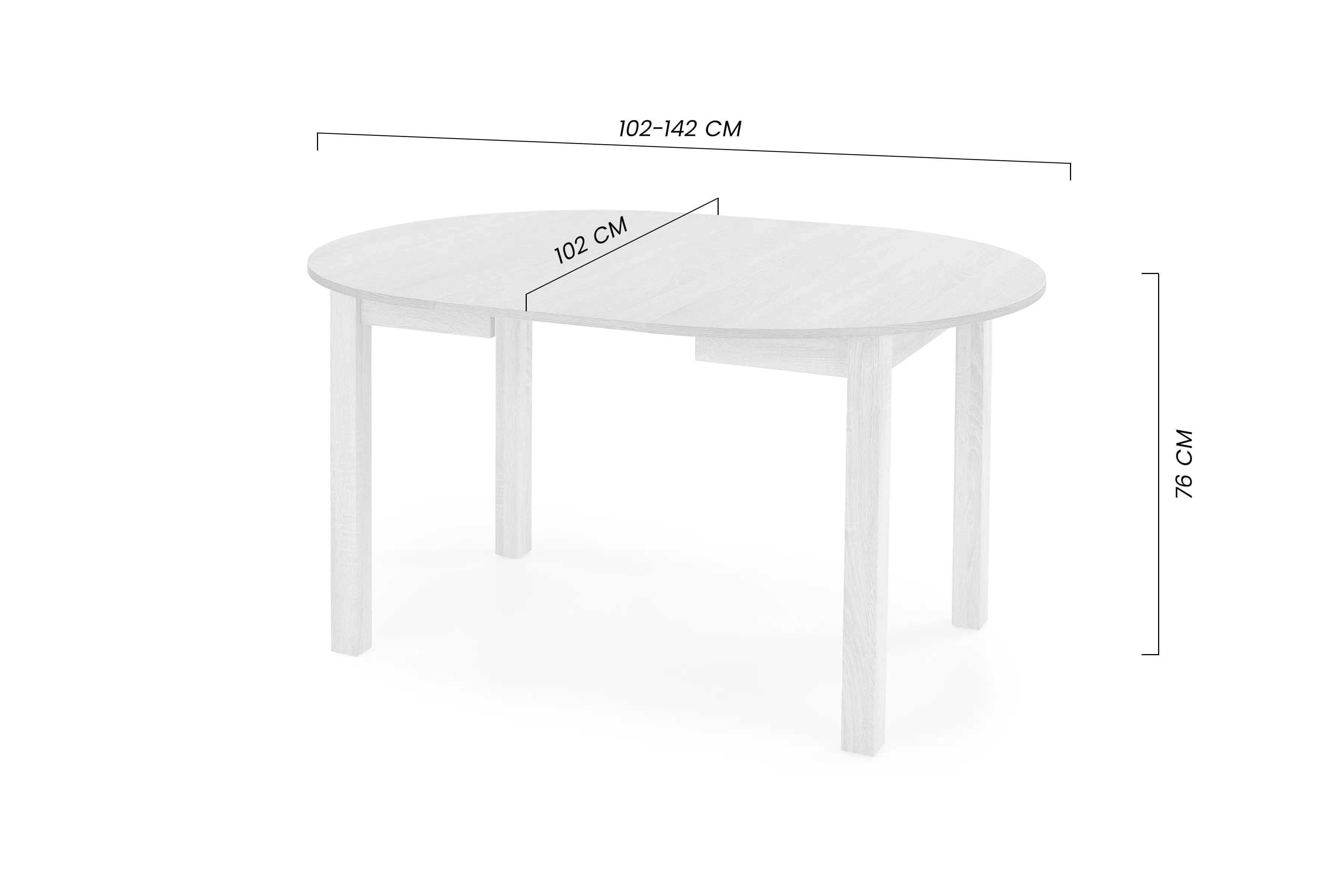 Okrúhly rozkladací stôl Neryt 102-142x102 cm - dub artisan Stôl okragly Neryt 102-142x102 cm rozkladany - Dub artisan