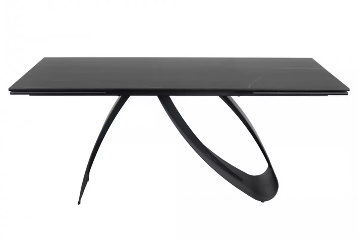 Rozkladací stôl Aleniro 160-240x90 cm - čierny mramor / čierny Stôl rozkladany Aleniro 160-240x90 cm - Čierny mramor / Čierny