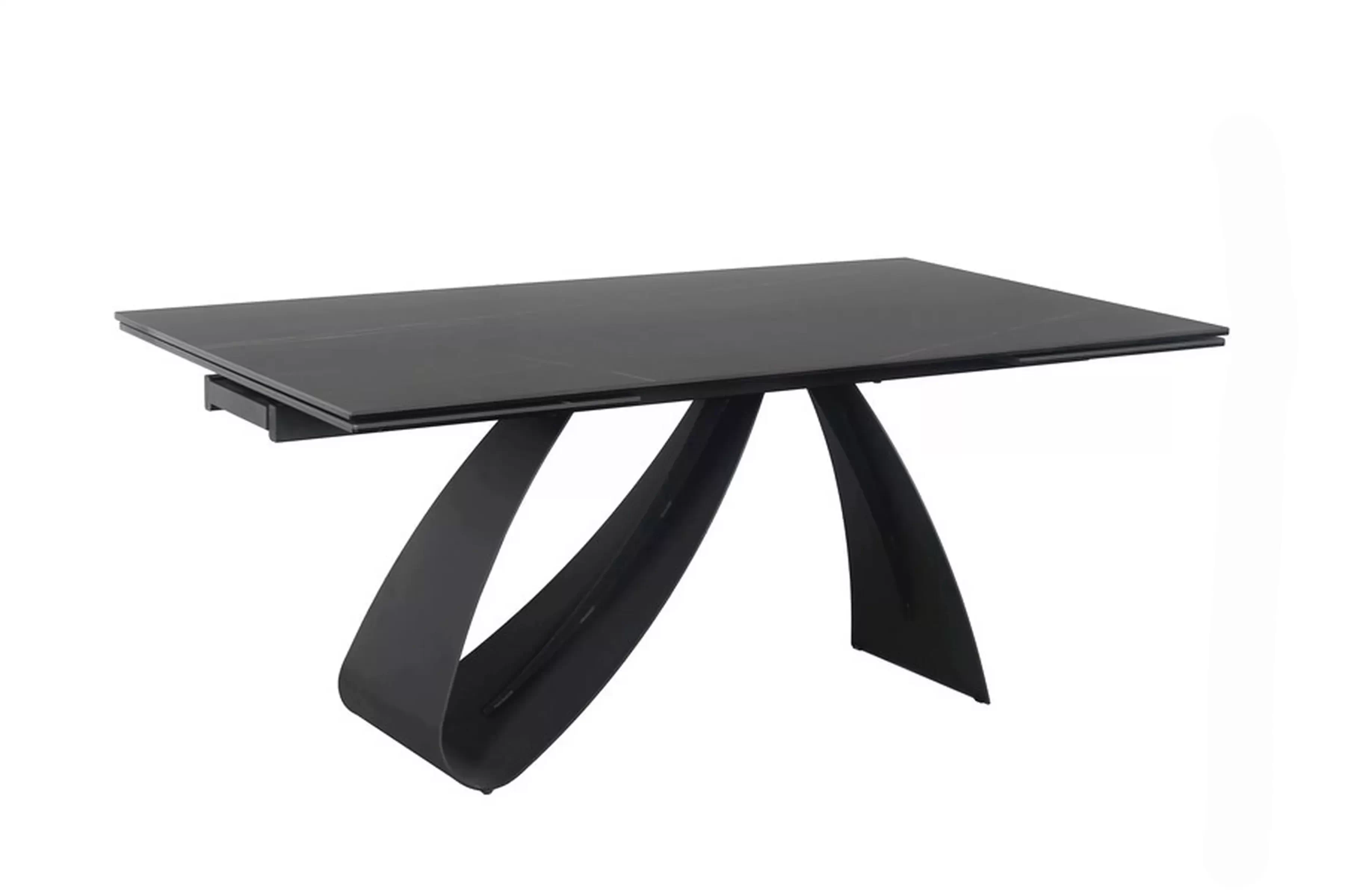 Rozkladací stôl Aleniro 160-240x90 cm - čierny mramor / čierny Stôl rozkladany Aleniro 160-240x90 cm - Čierny mramor / Čierny