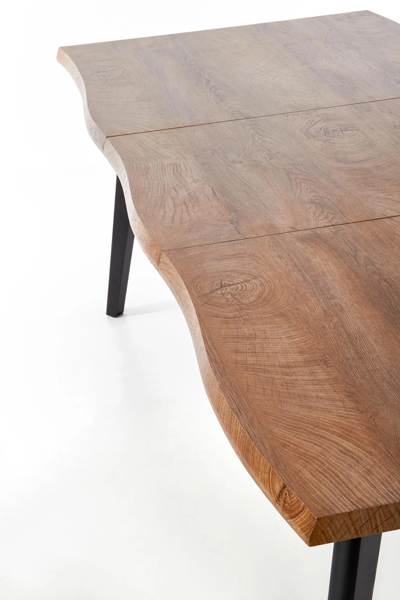 Sanvi bővíthető étkezőasztal 120-180x80 cm - natúr / fekete lábak stůl rozkladany dickson 120-160/80 - Fekete
