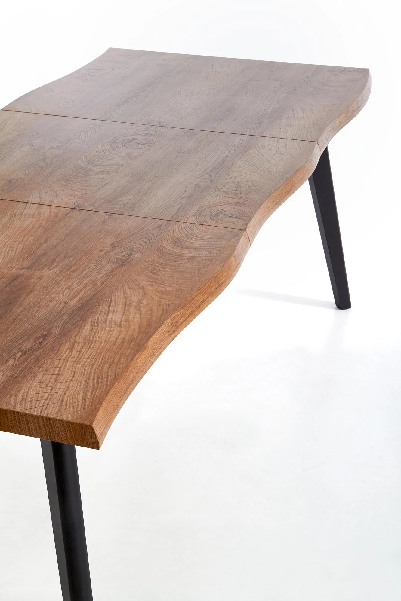 Sanvi bővíthető étkezőasztal 120-180x80 cm - natúr / fekete lábak stůl rozkladany dickson 120-160/80 - Fekete