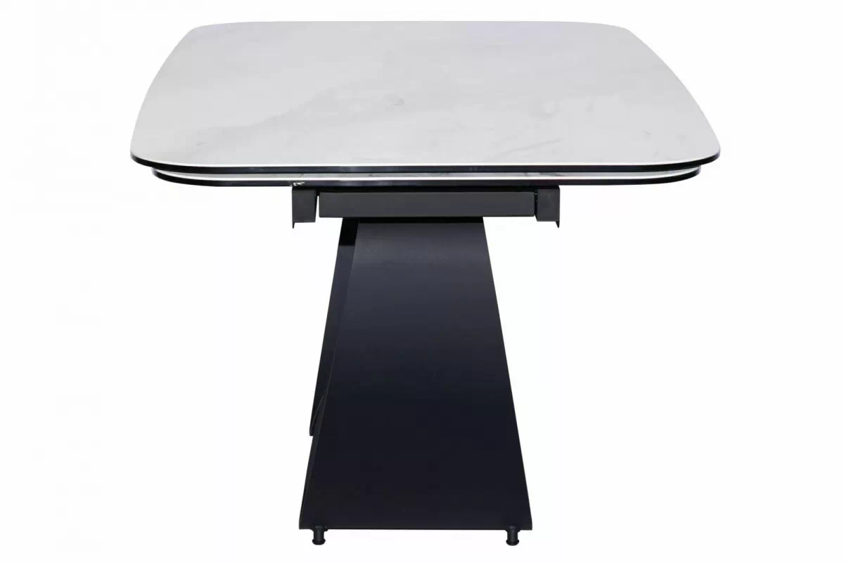 Rozkladací stôl Elunari 160-240x90 cm - prírodný mramor cloud / čierny mat Stôl rozkladany Elunari 160-240x90 cm - Biely mramor / Čierny mat