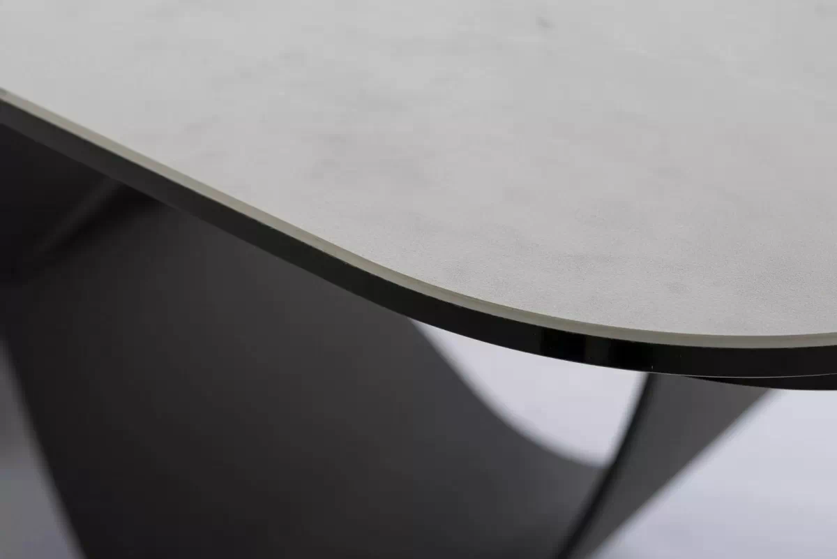 Rozkladací stôl Elunari 160-240x90 cm - prírodný mramor cloud / čierny mat Stôl rozkladany Elunari 160-240x90 cm - Biely mramor / Čierny mat