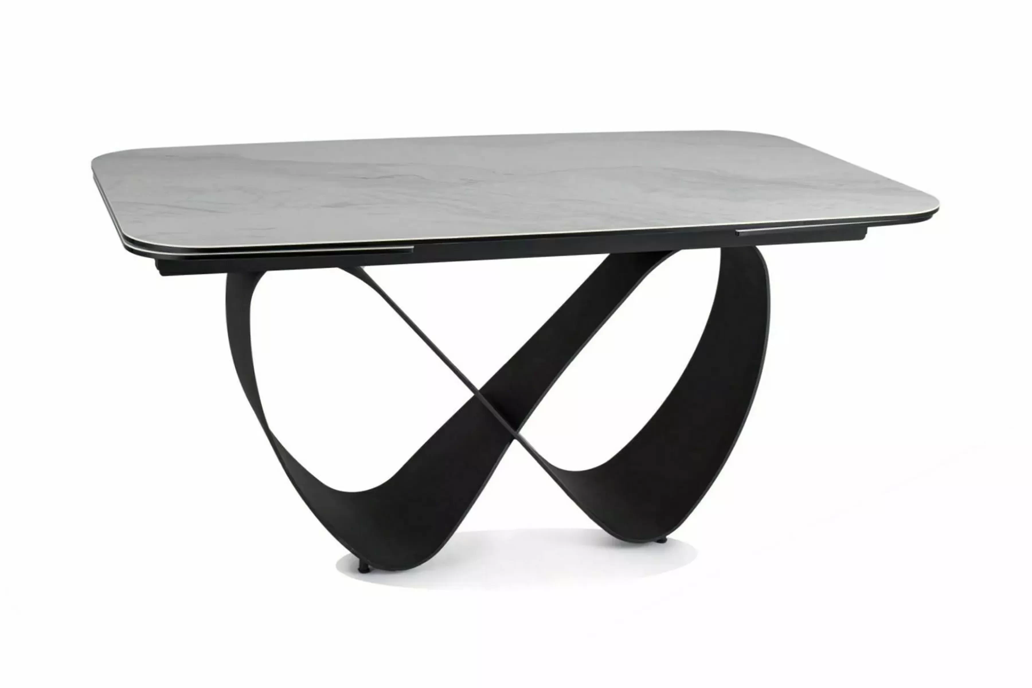 Rozkladací stôl Elunari 160-240x90 cm - prírodný mramor cloud / čierny mat Stôl rozkladany Elunari 160-240x90 cm - Biely mramor / Čierny mat