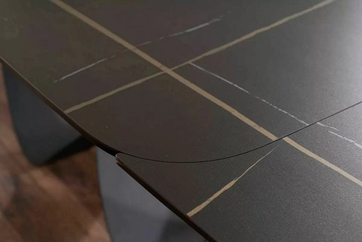 Rozkladací stôl Elunari 160-240x90 cm - mramor azario black / čierny mat Stôl rozkladany Elunari 160-240x90 cm - mramor azario black / Čierny mat