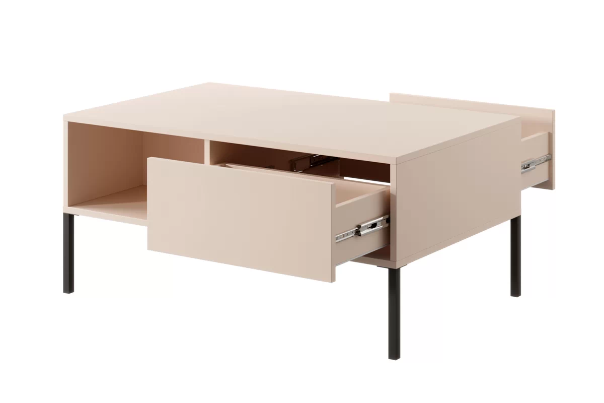 Konferenční stolek Nifan 97x60 cm se zásuvkami - béžová stolek kawowy Nifan s zásuvkami - 97x60 cm - béžový