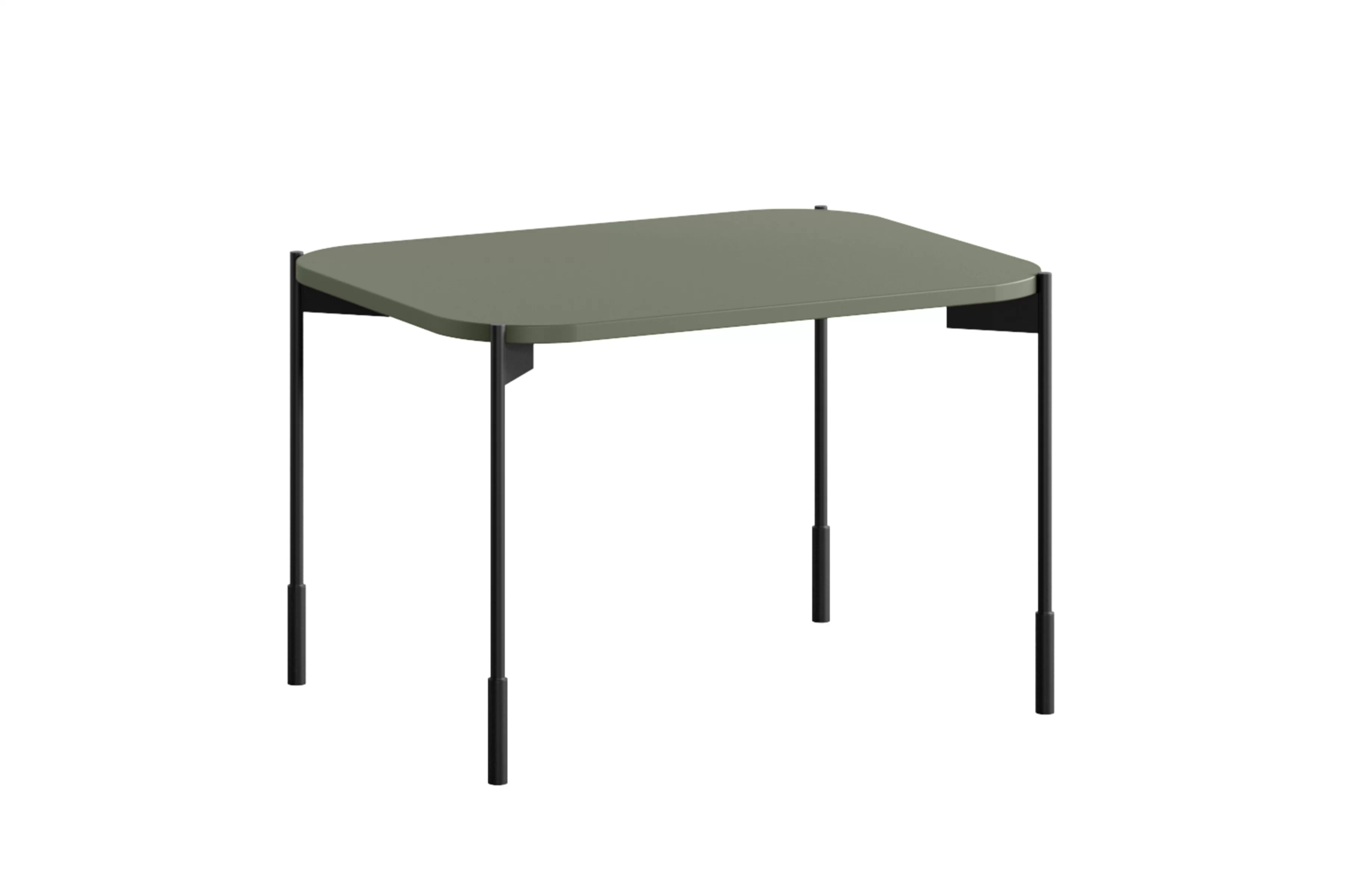 Hnedý konferenčný stolík Sonatia 60 cm s kovovými nohami - olivový Stolík kawowy Sonatia 60 cm prostokatny na kovových nohách - Oliva