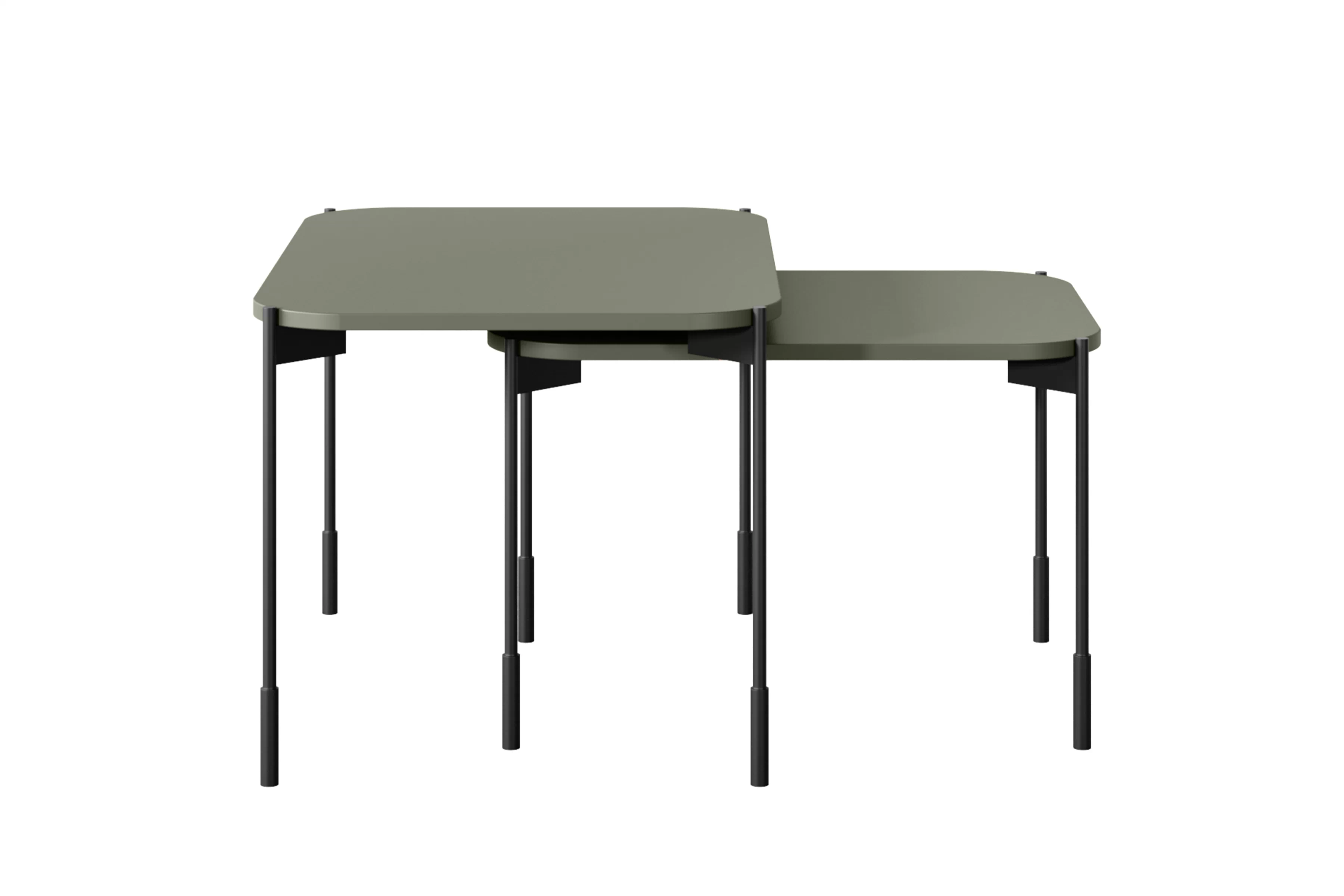 Hnedý konferenčný stolík Sonatia 60 cm s kovovými nohami - olivový Stolík kawowy Sonatia 60 cm prostokatny na kovových nohách - Oliva