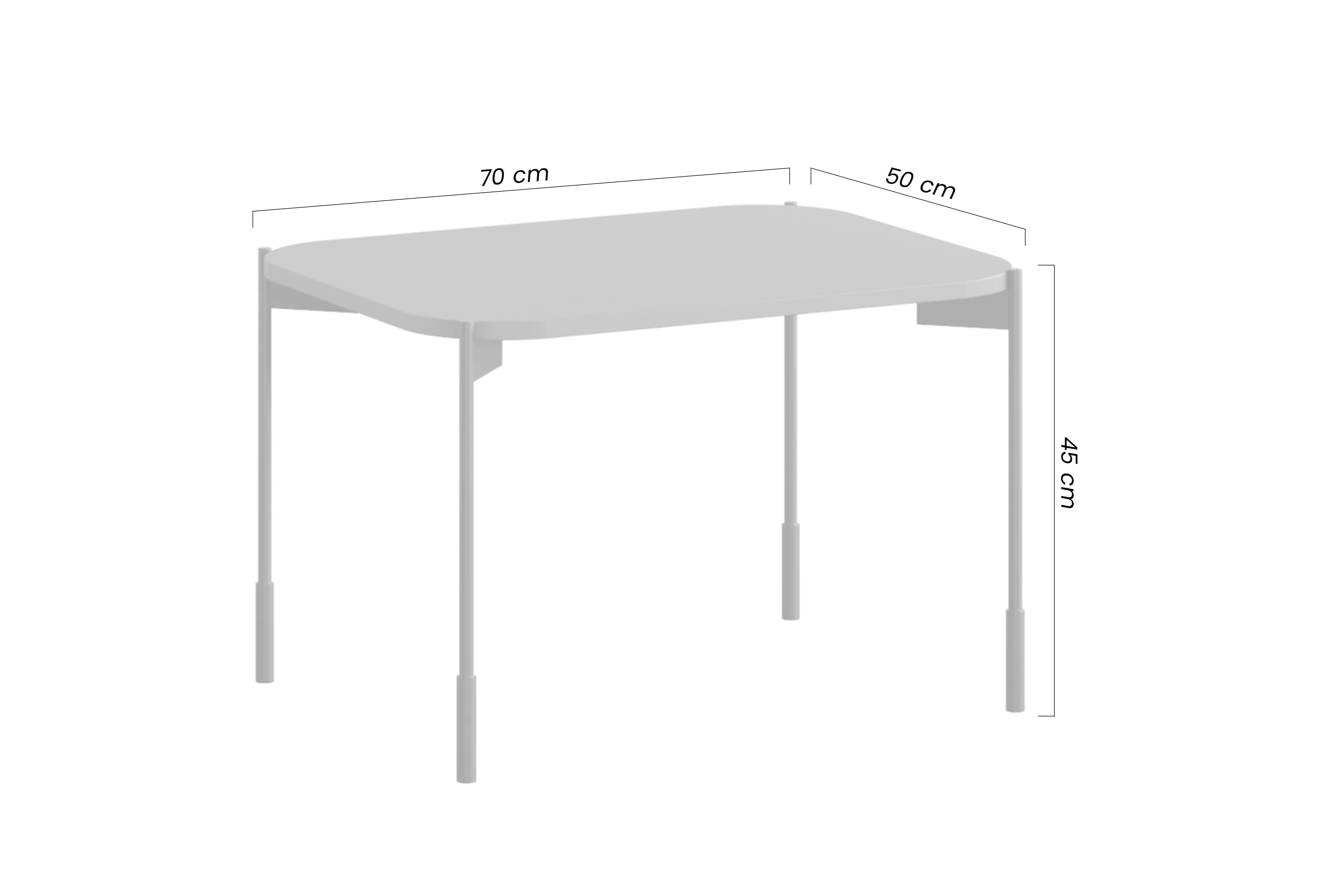 Obdĺžnikový konferenčný stolík Sonatia 70 cm na kovových nohách - olivový Stolík kawowy Sonatia 70 cm prostokatny na kovových nohách - Oliva