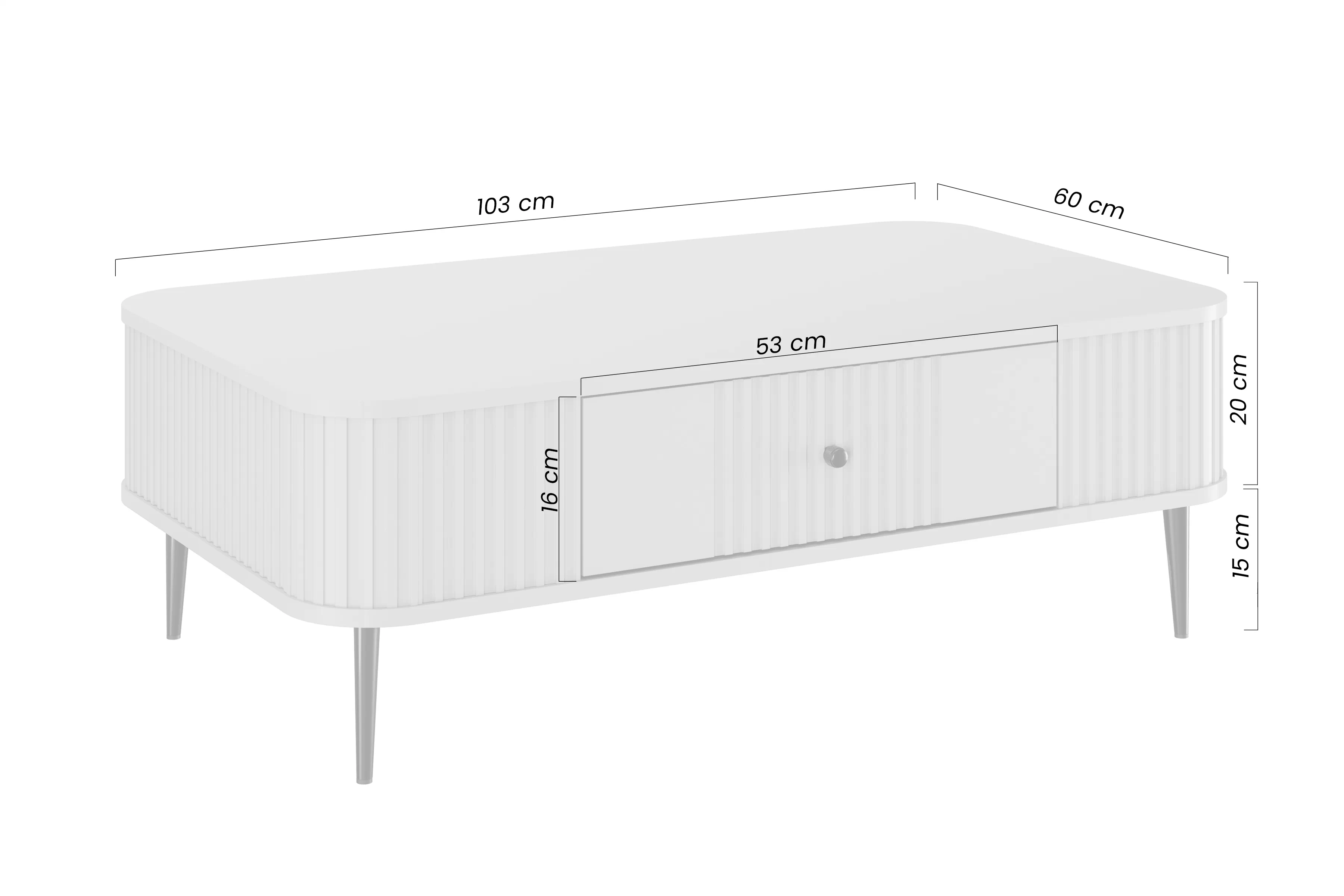 Čierny konferenčný stolík Vesper 103x60 cm so zásuvkou - čierne nohy Stolík kawowy Vesper 103x60 cm z szuflada - Čierny / čierny nožičky