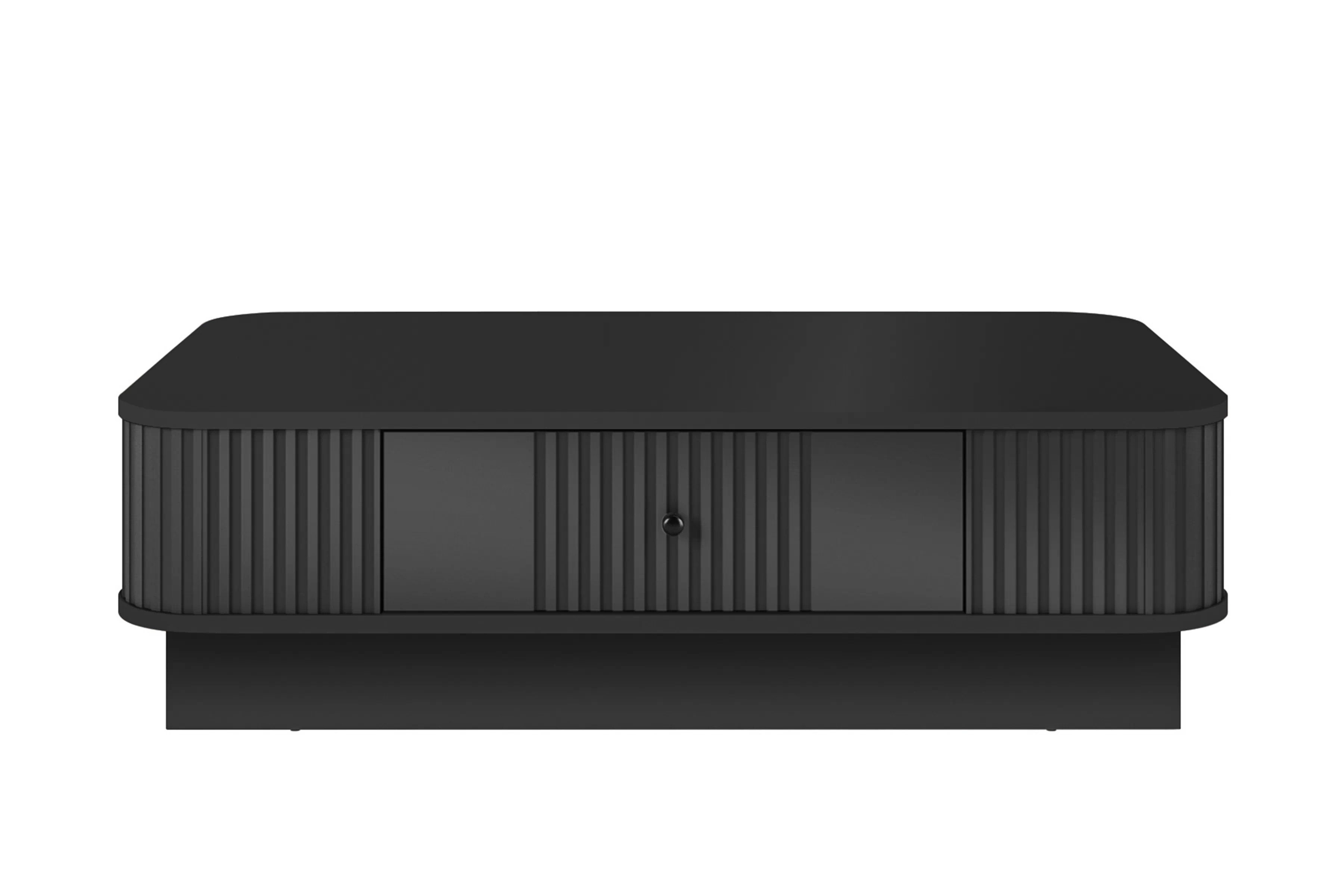 Čierny konferenčný stolík Vesper 103x60 cm so zásuvkou na sokli - čierny úchyt Stolík kawowy Vesper 103x60 cm z szuflada na sokelu - Čierny / Čierny Úchytka