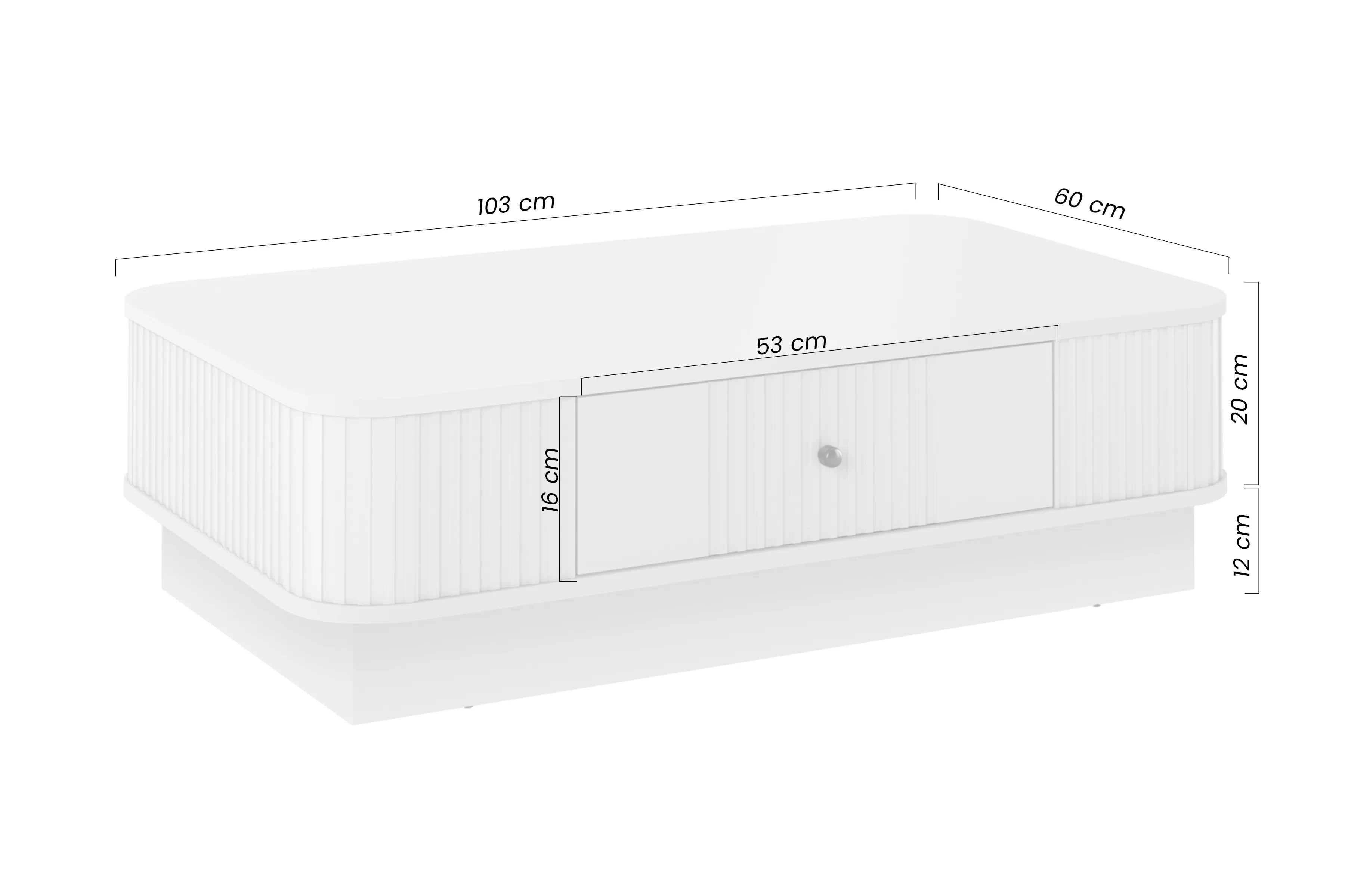 Kávový stolík Vesper 103x60 cm so zásuvkou na sokli - kasmír / orech / čierna úchytka Stolík kawowy Vesper 103x60 cm z szuflada na sokelu - kašmír / orech / čierny Úchytka