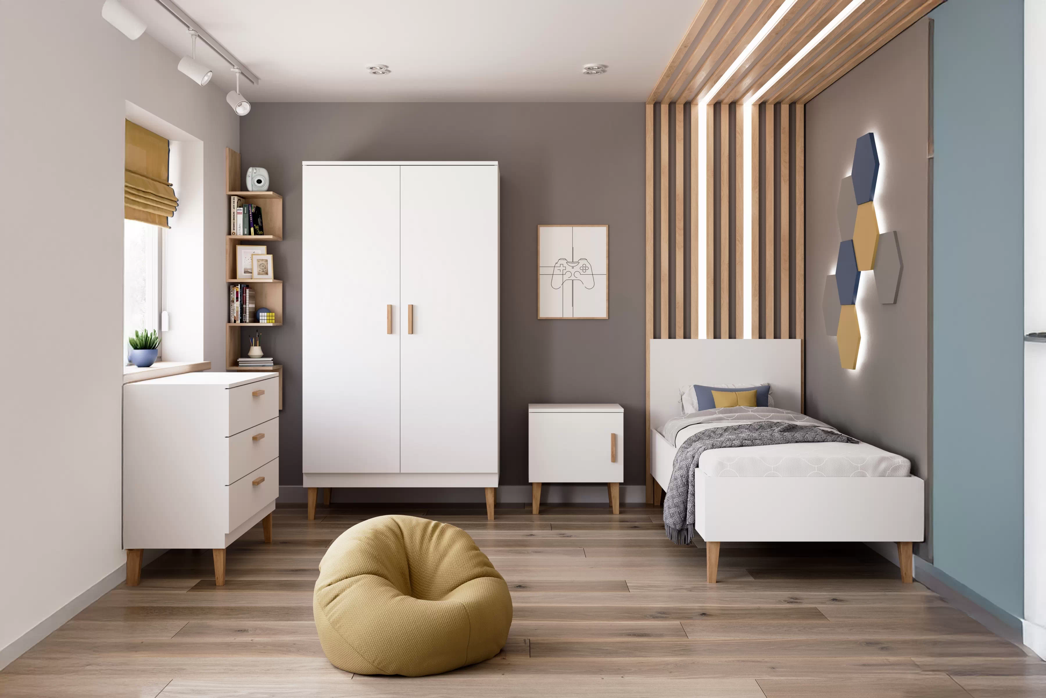 Detská šatníková skriňa Balio 100 cm - biela Skriňa dziecieca Balio 100 cm - Biely