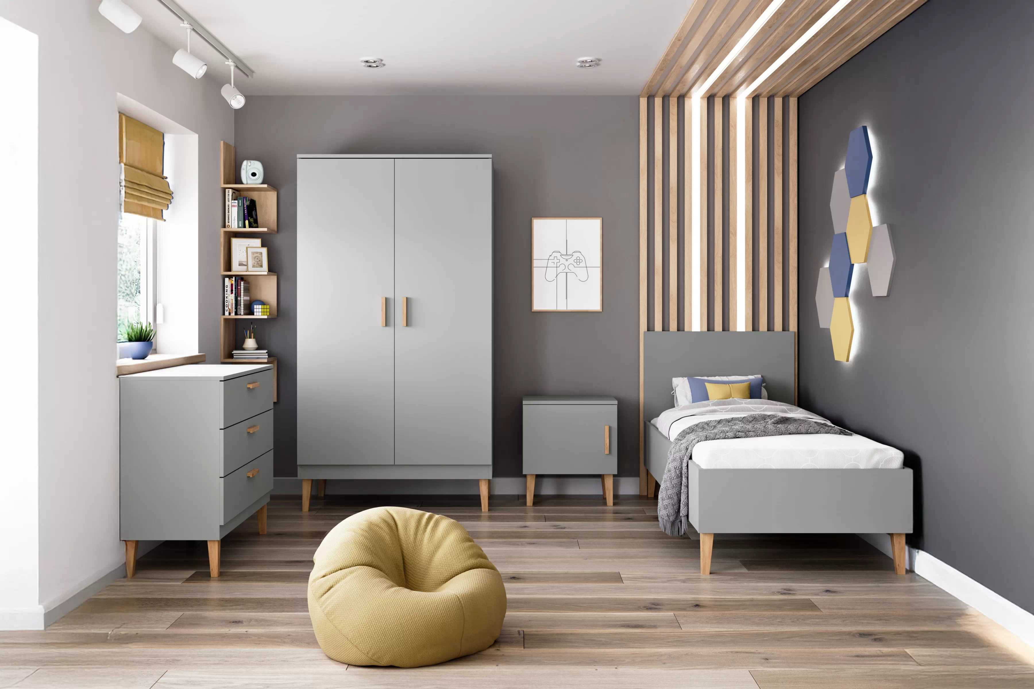 Detská šatníková skriňa Balio 100 cm - sivá Skriňa dziecieca Balio 100 cm - šedý