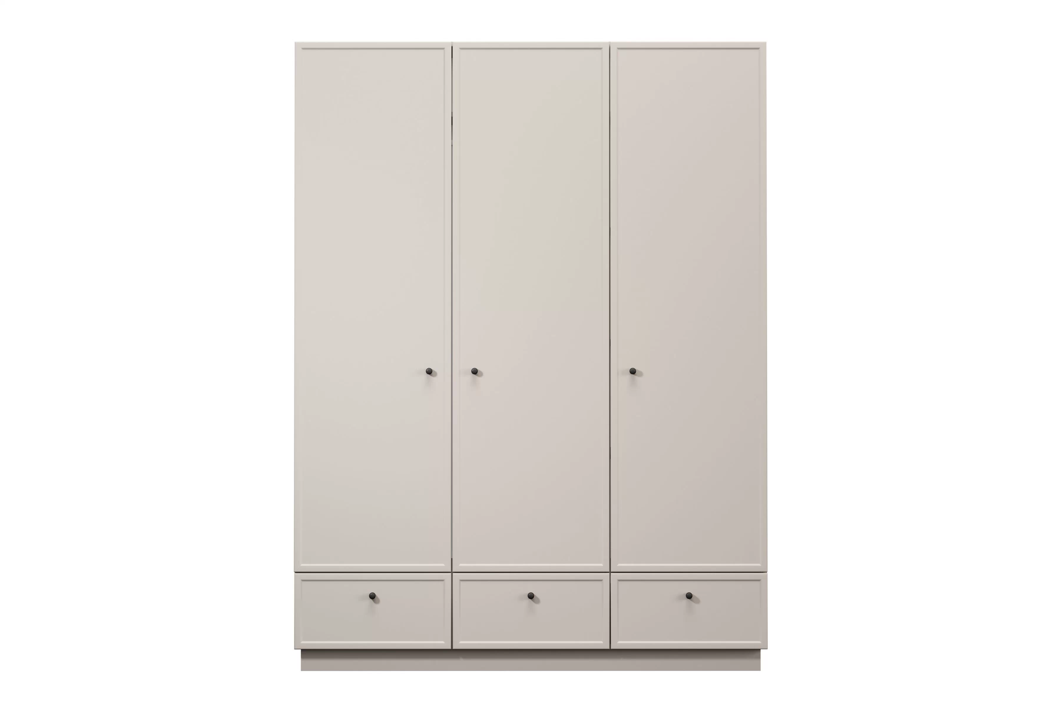 Šatníková skriňa Lorini 150 cm - kašmírová / čierne úchytky G Skriňa Lorini 150 cm z policami - kašmír / čierny úchyty