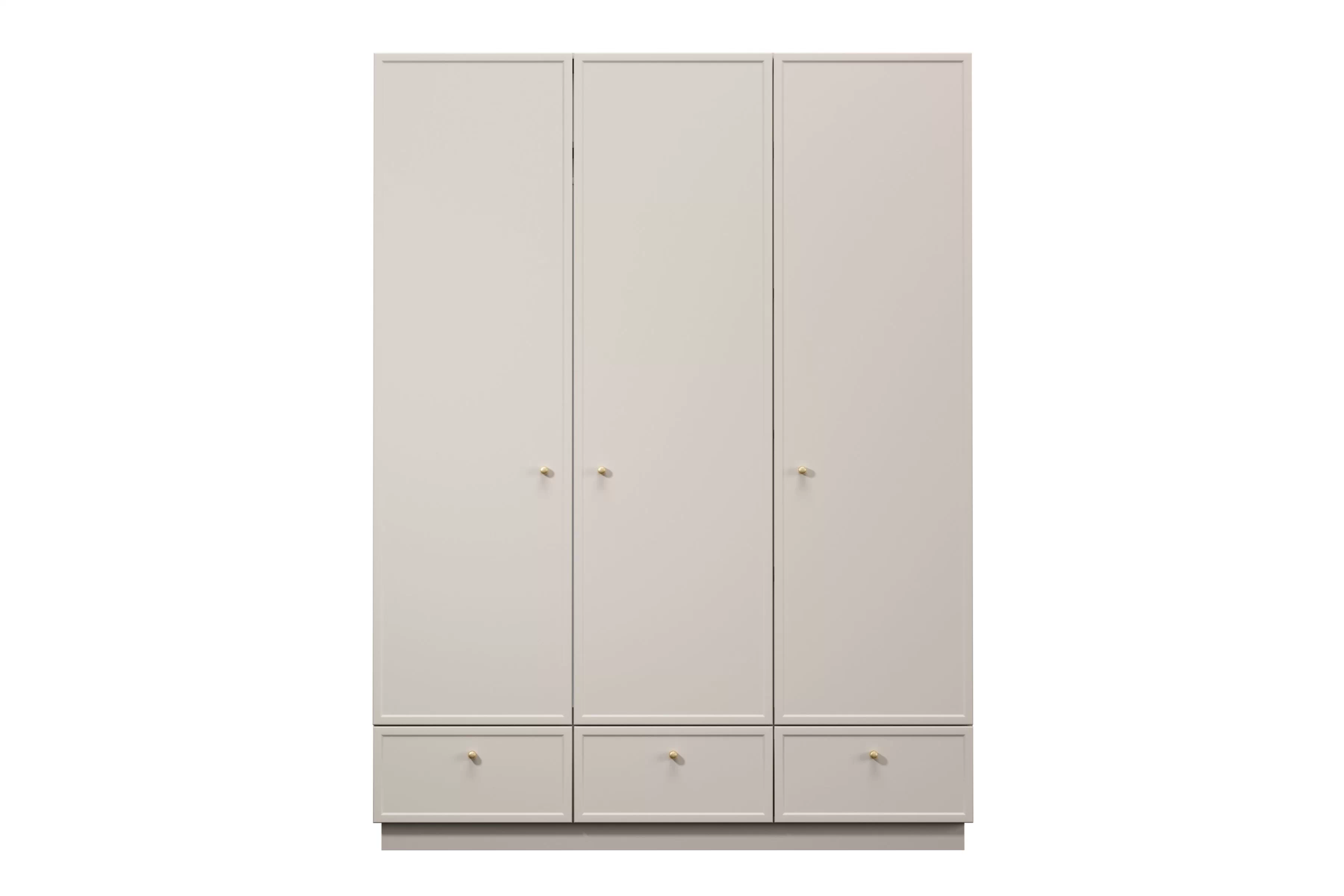 Šatníková skriňa Lorini 150 cm - kašmírová / zlaté úchytky G Skriňa Lorini 150 cm z policami - kašmír / zlote úchyty