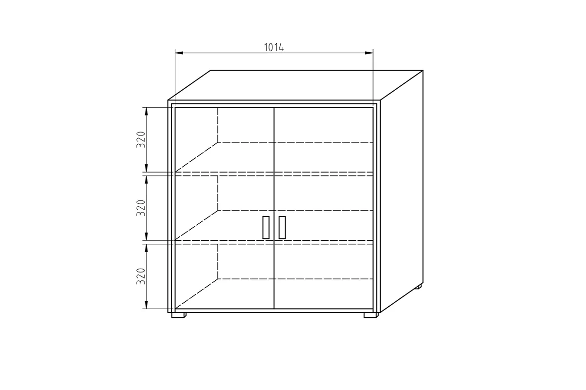 Kancelářský regál Offi OF-DR1 s centrálním zámkem 105 cm Skříňka biurowa Rozměry