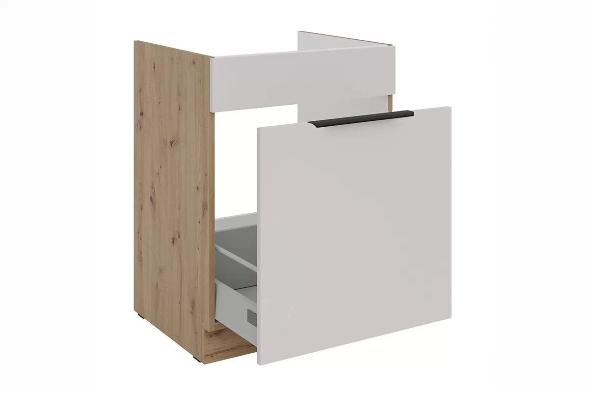 Kuchyňská spodní skříňka Arvani D60 ZL se zásuvkou pod dřez - kašmír / dub artisan skříňka kuchyňská spodní Arvani D60 ZL z szuflada pod zlewozmywak - kašmír / dub artisan