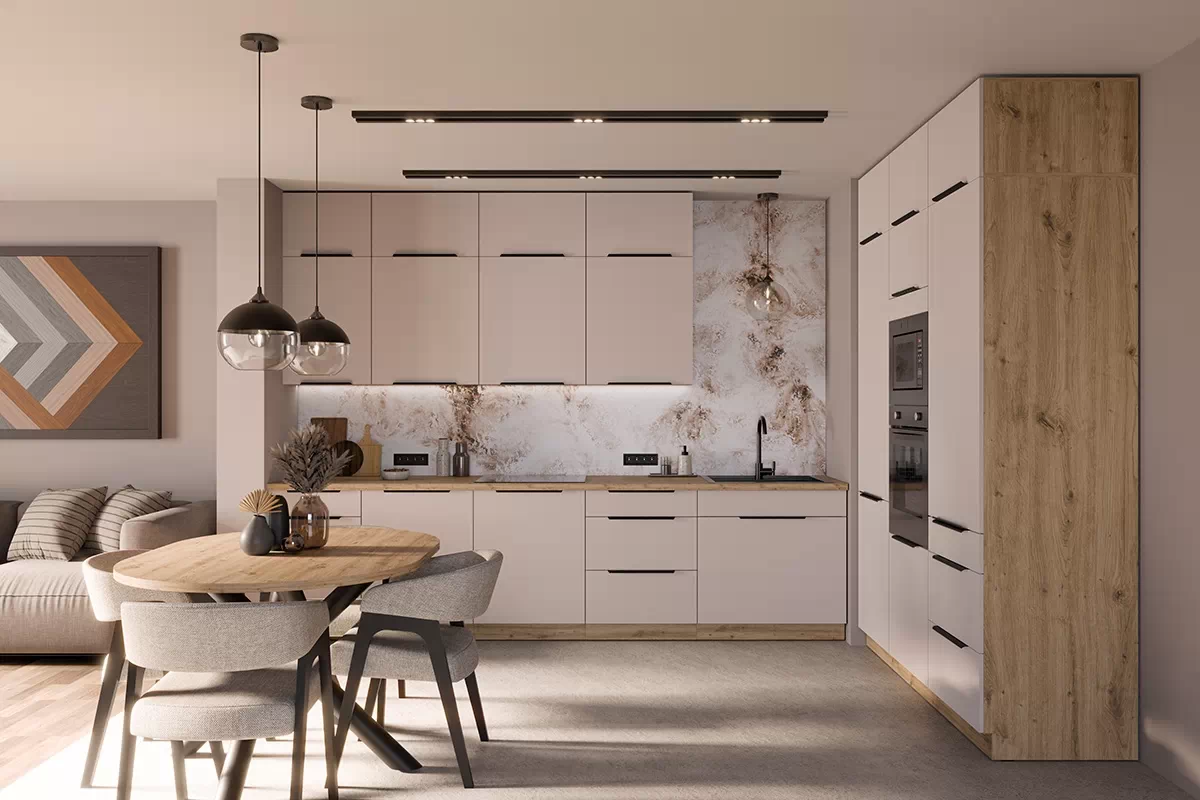 Kuchyňská spodní skříňka Arvani D80 ZL dvoudveřová pod dřez - kašmír / dub artisan skříňka kuchyňská spodní Arvani D80 ZL dvoudveřová pod zlewozmywak - kašmír / dub artisan