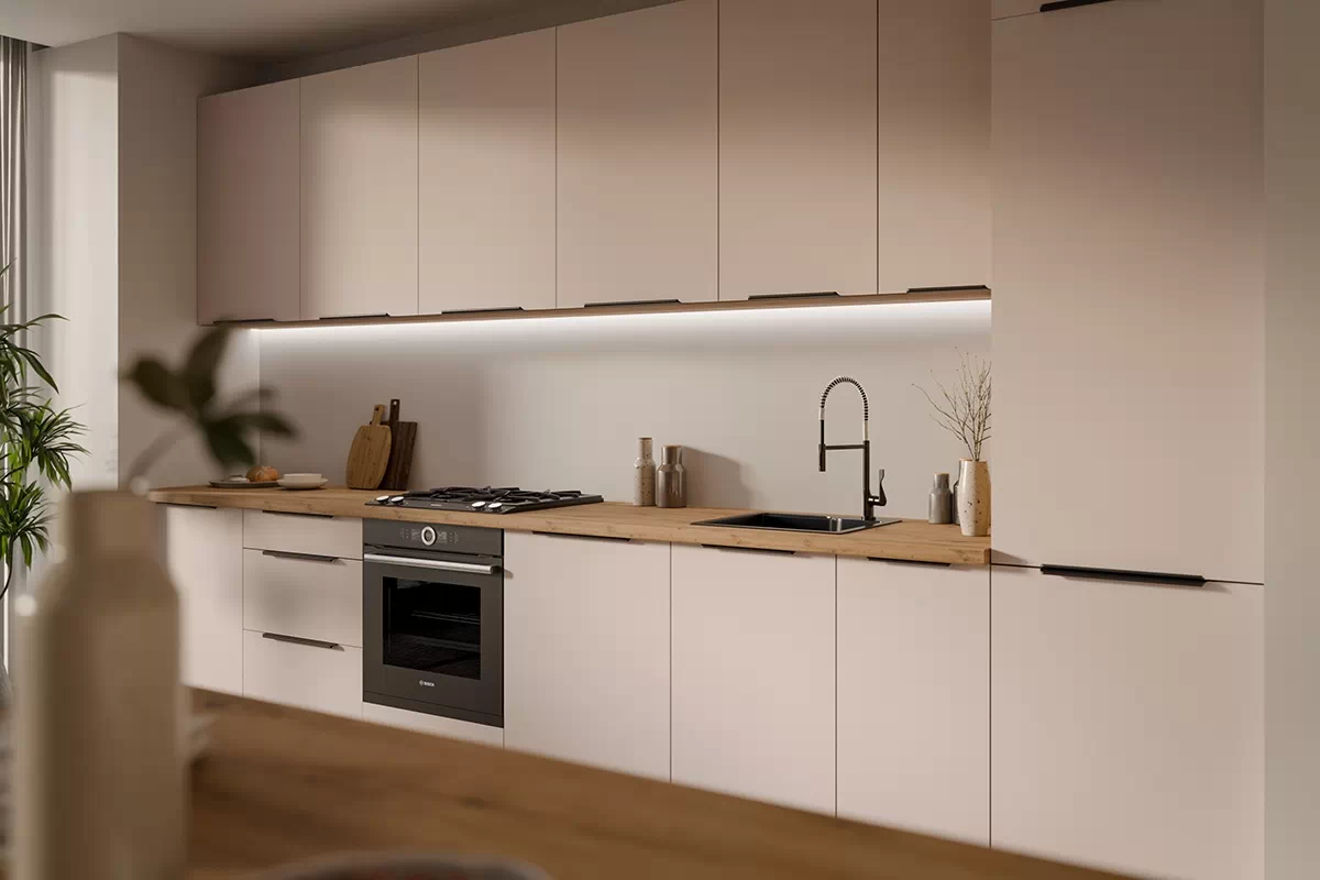 Kuchyňská spodní skříňka Arvani D80 ZL dvoudveřová pod dřez - kašmír / dub artisan skříňka kuchyňská spodní Arvani D80 ZL dvoudveřová pod zlewozmywak - kašmír / dub artisan