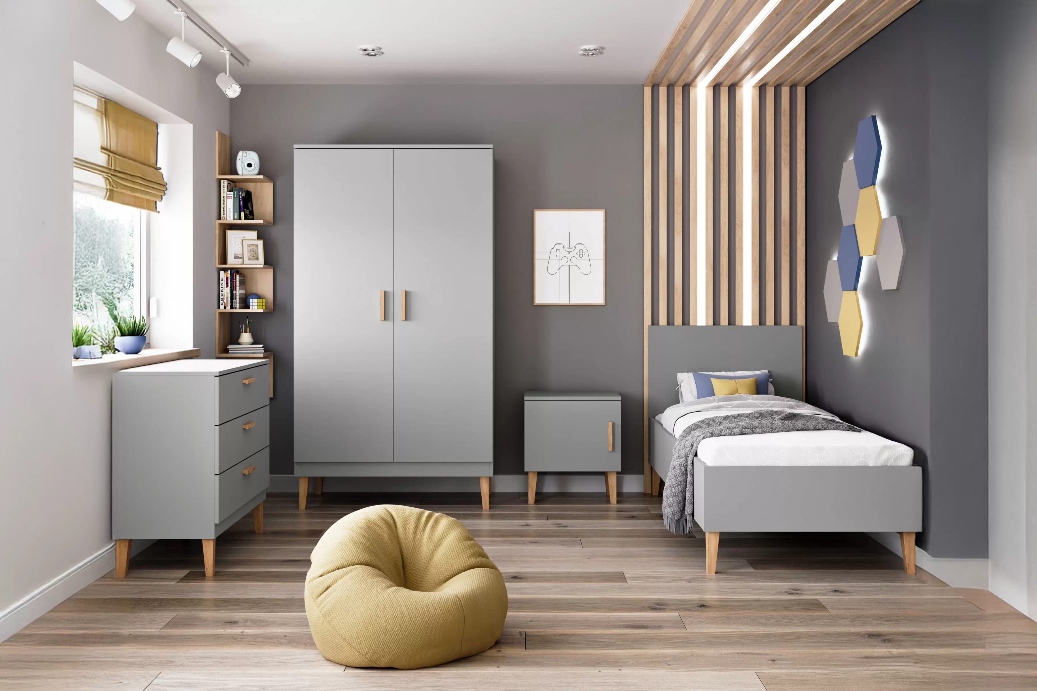 Nočný stolík Balio 50 cm - sivá Nočný Stolík Balio 50 cm - šedý