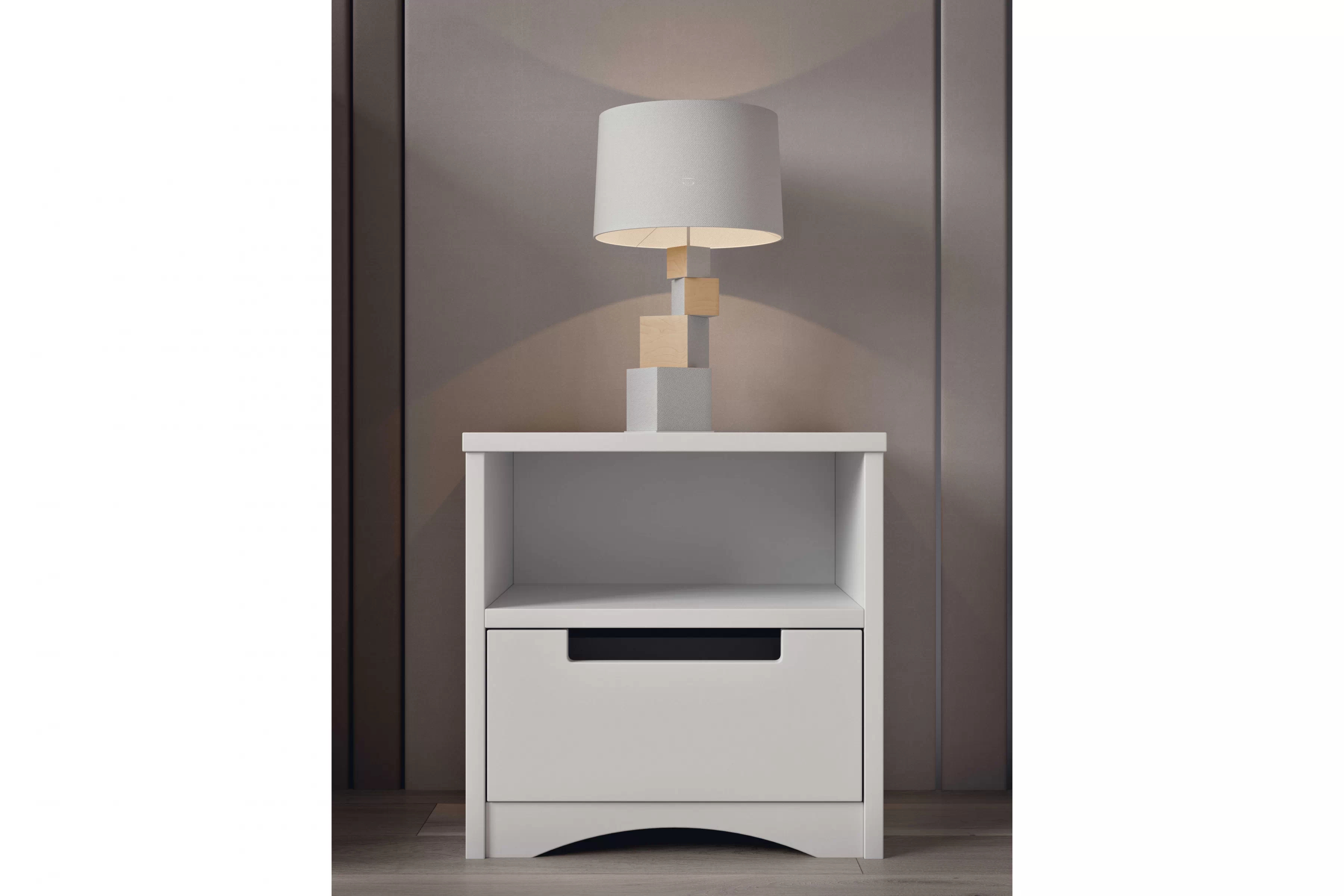 Nočný stolík Guli 40 cm so zásuvkou - biela Nočný Stolík Guli 40 cm z szuflada - Biely