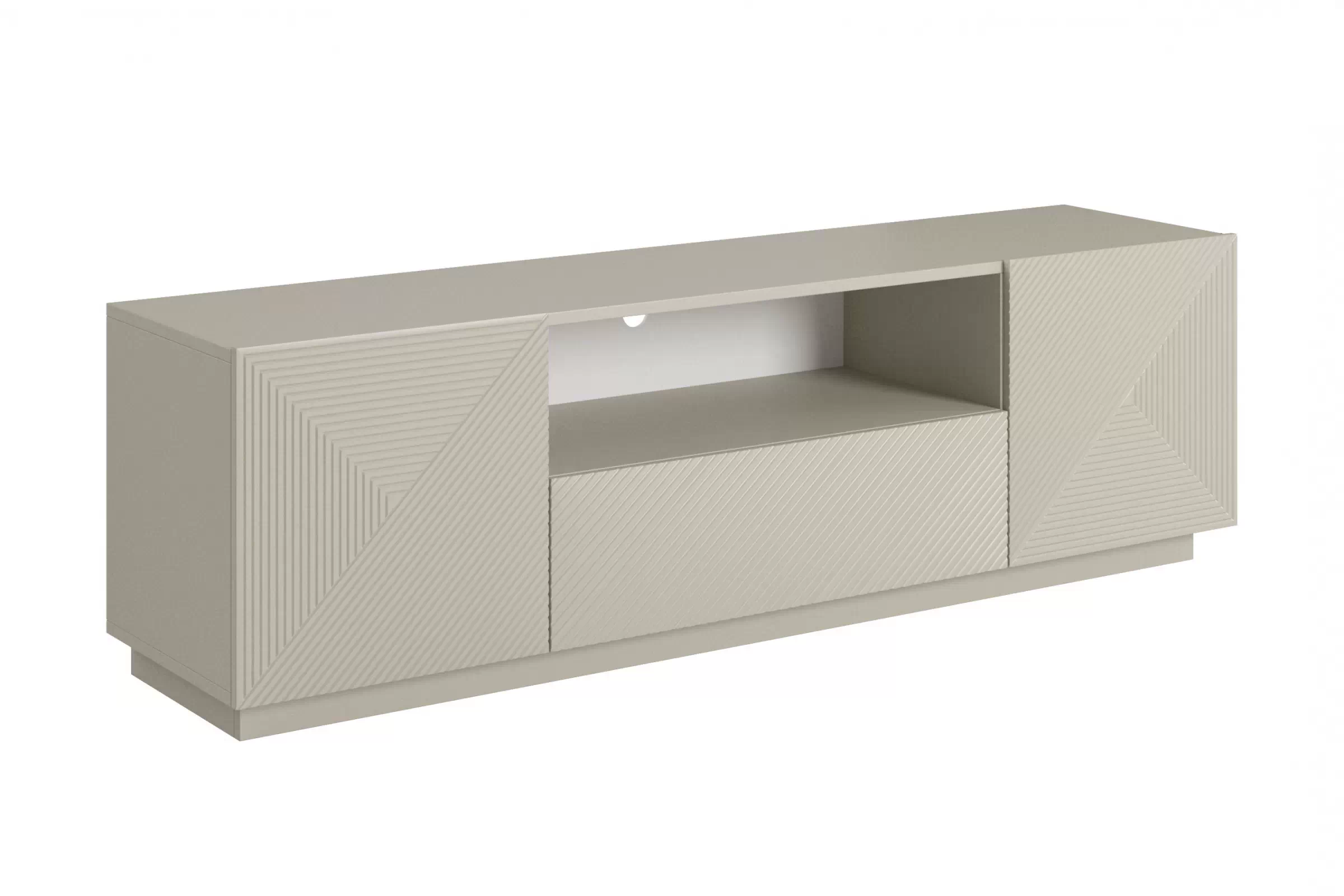 RTV skrinka Asha 167 cm so zásuvkou a výklenkom - kašmír TV skrinka Asha 167 cm z szuflada i wneka - kašmír