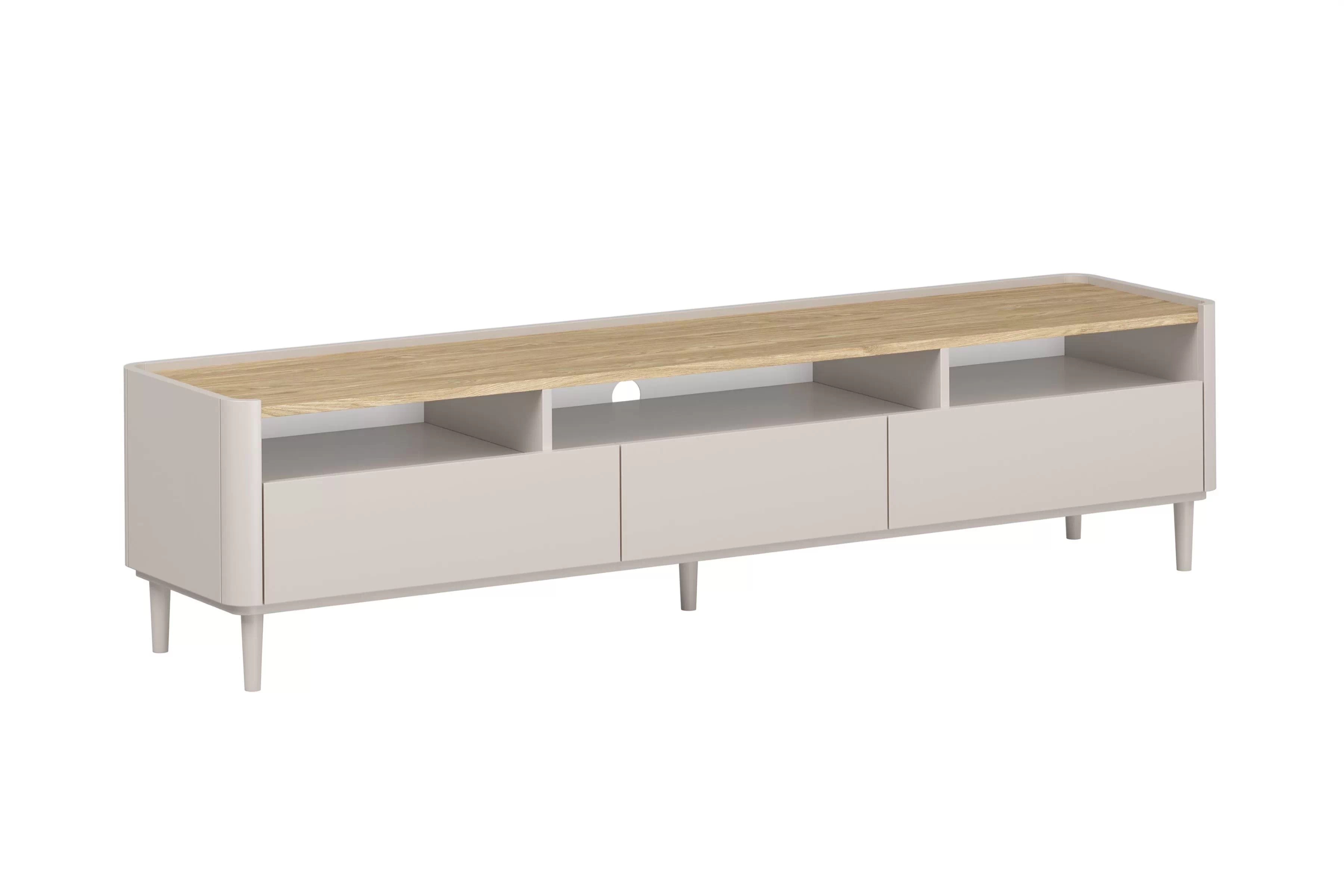 TV stolík Elivo 200 cm na nožičkách - kašmírová / dub olejovaný TV skrinka Elivo 200 cm na nôžkach - kašmír / Dub olejowany