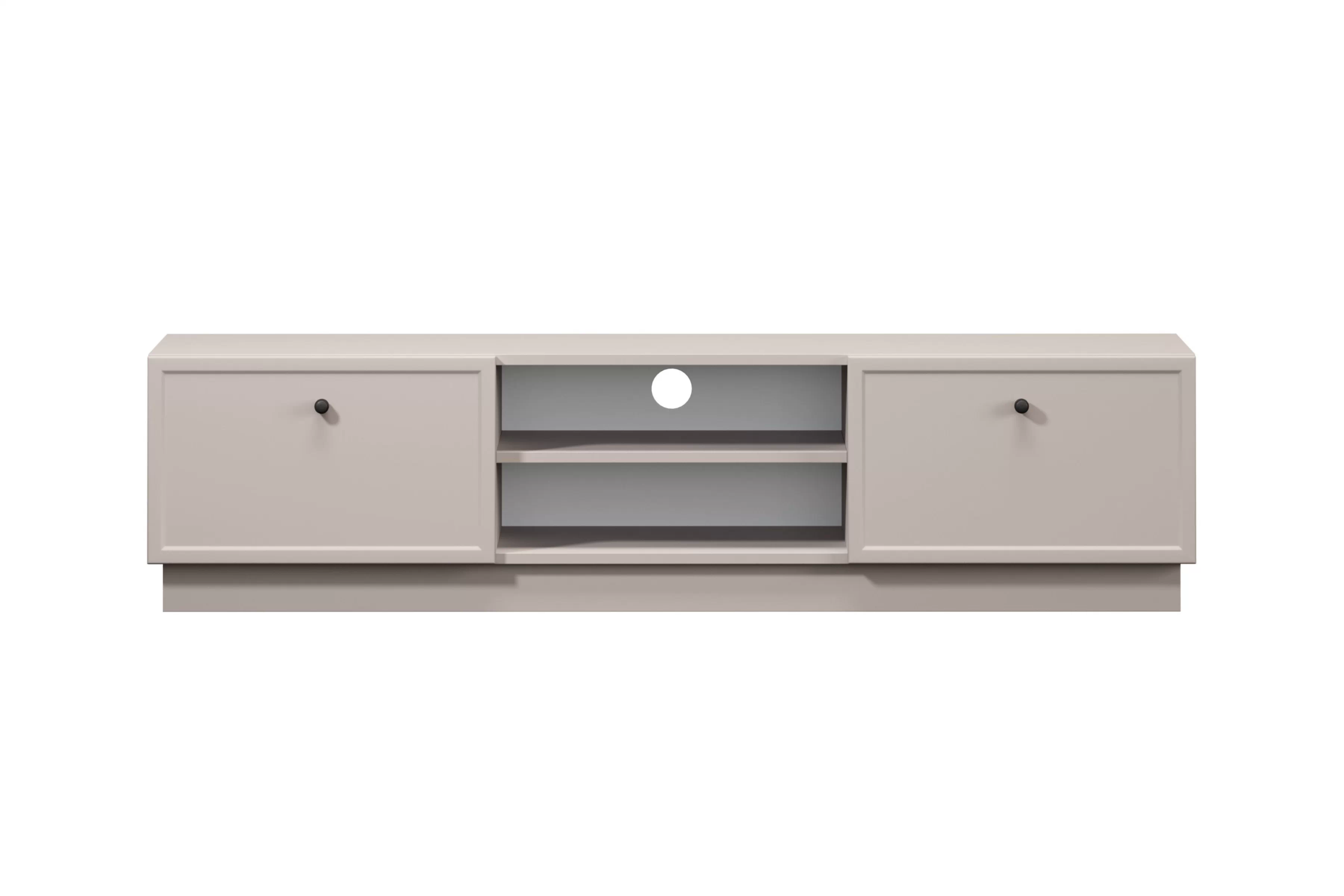 TV stolík Lorini 150 cm na sokli – kašmírová / čierne úchytky G TV skrinka Lorini 150 cm so zásuvkami - kašmír / čierny úchyty