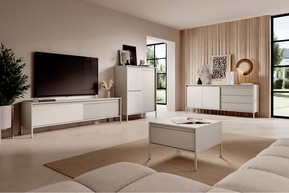 TV stolek Sanos 187 cm - béžový Skříňka RTV Sanos 187 cm - Béžová