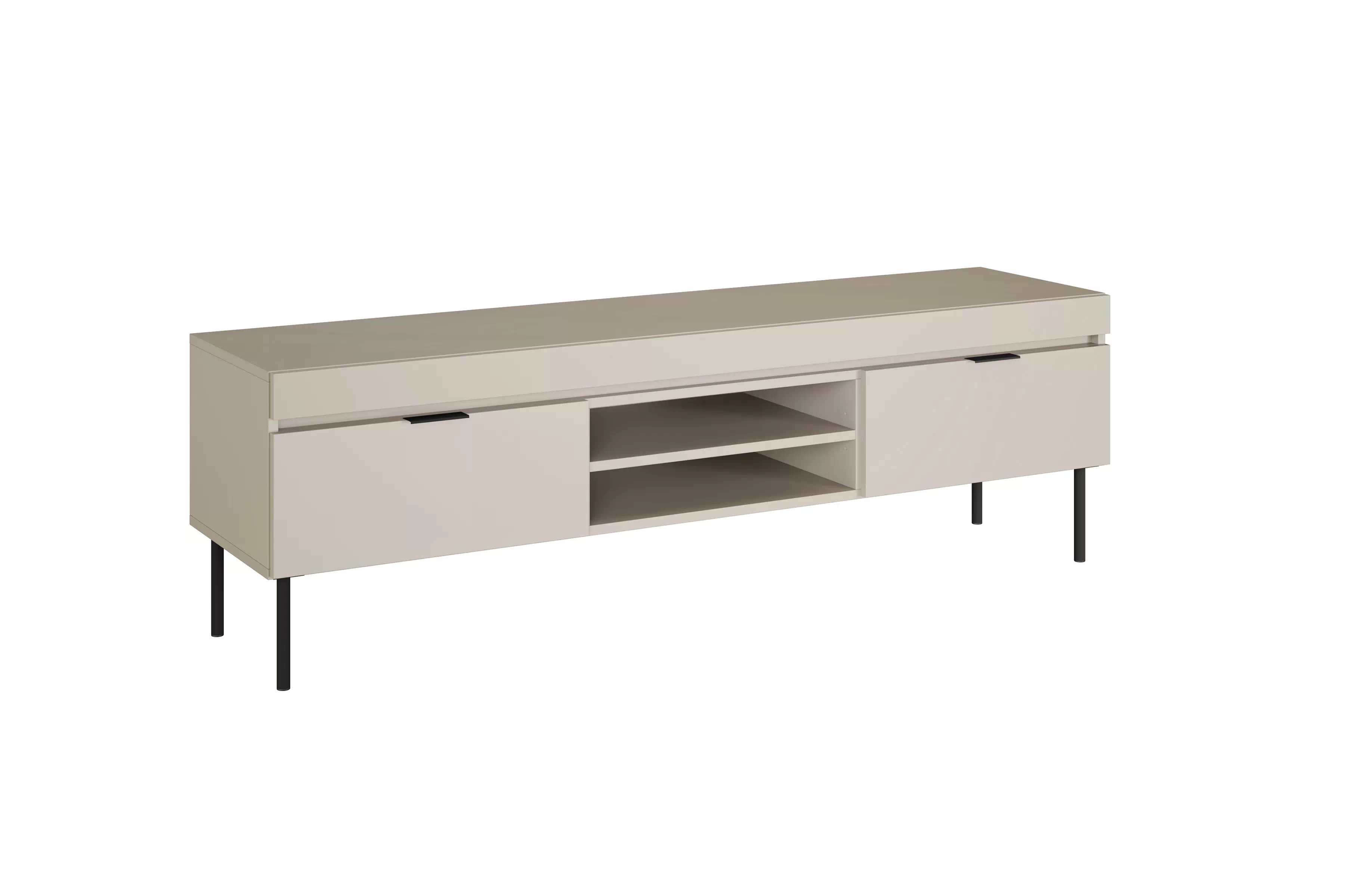 TV stolík Sentia 157 na kovových nohách - kašmír/čierna TV skrinka Sentia 157 na kovových nohách - kszamir / Čierny 