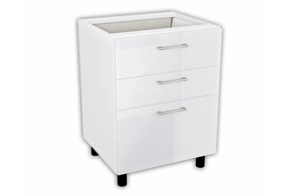 VENTO D3S-60/82 Skrinka dolná so zásuvkami Predná časť: Biely - PRODUKCIA UKONČENÁ VENTO D3S-60/82