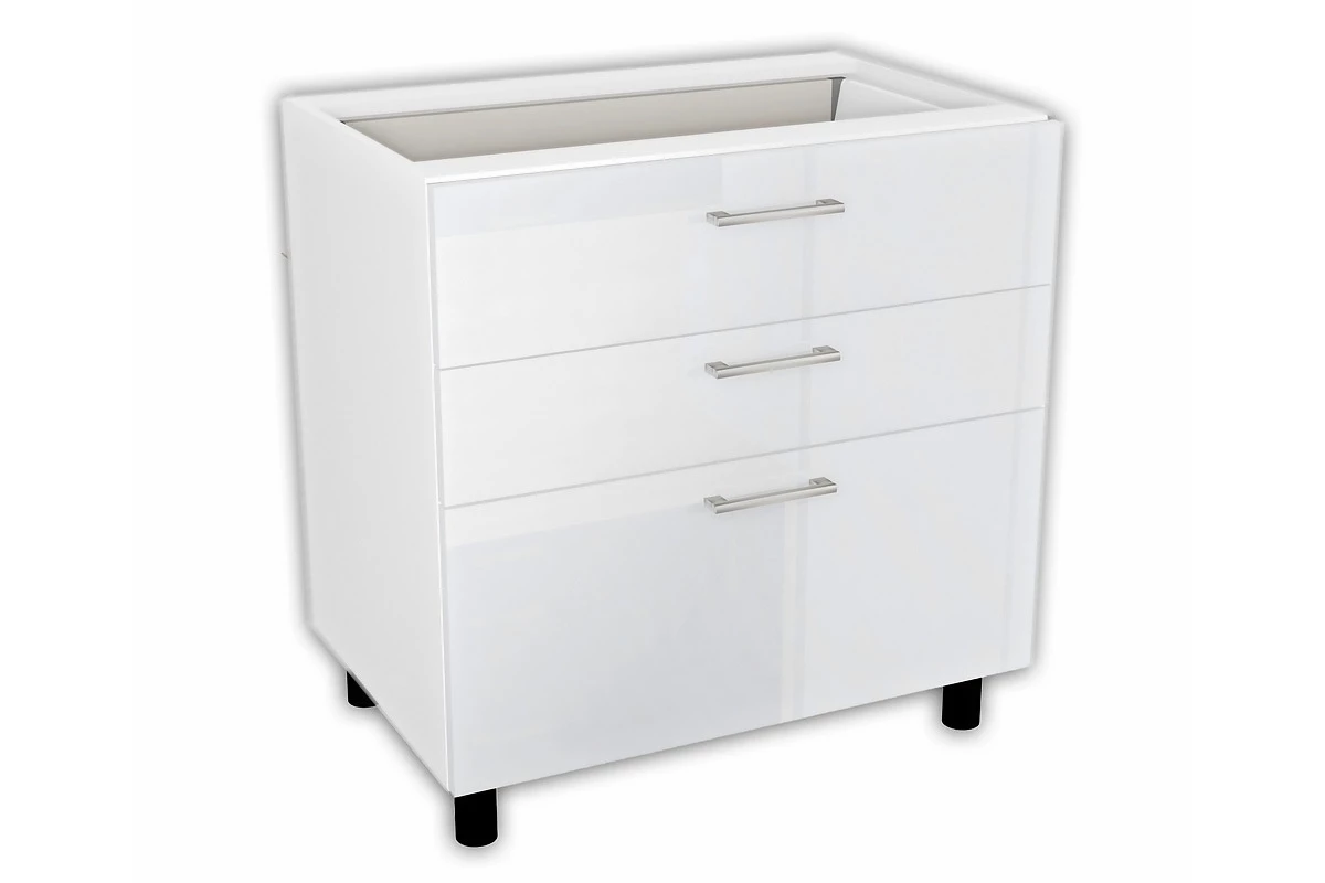 VENTO D3S-80/82 Skrinka dolná so zásuvkami Predná časť: Biely - PRODUKCIA UKONČENÁ VENTO D3S-80/82