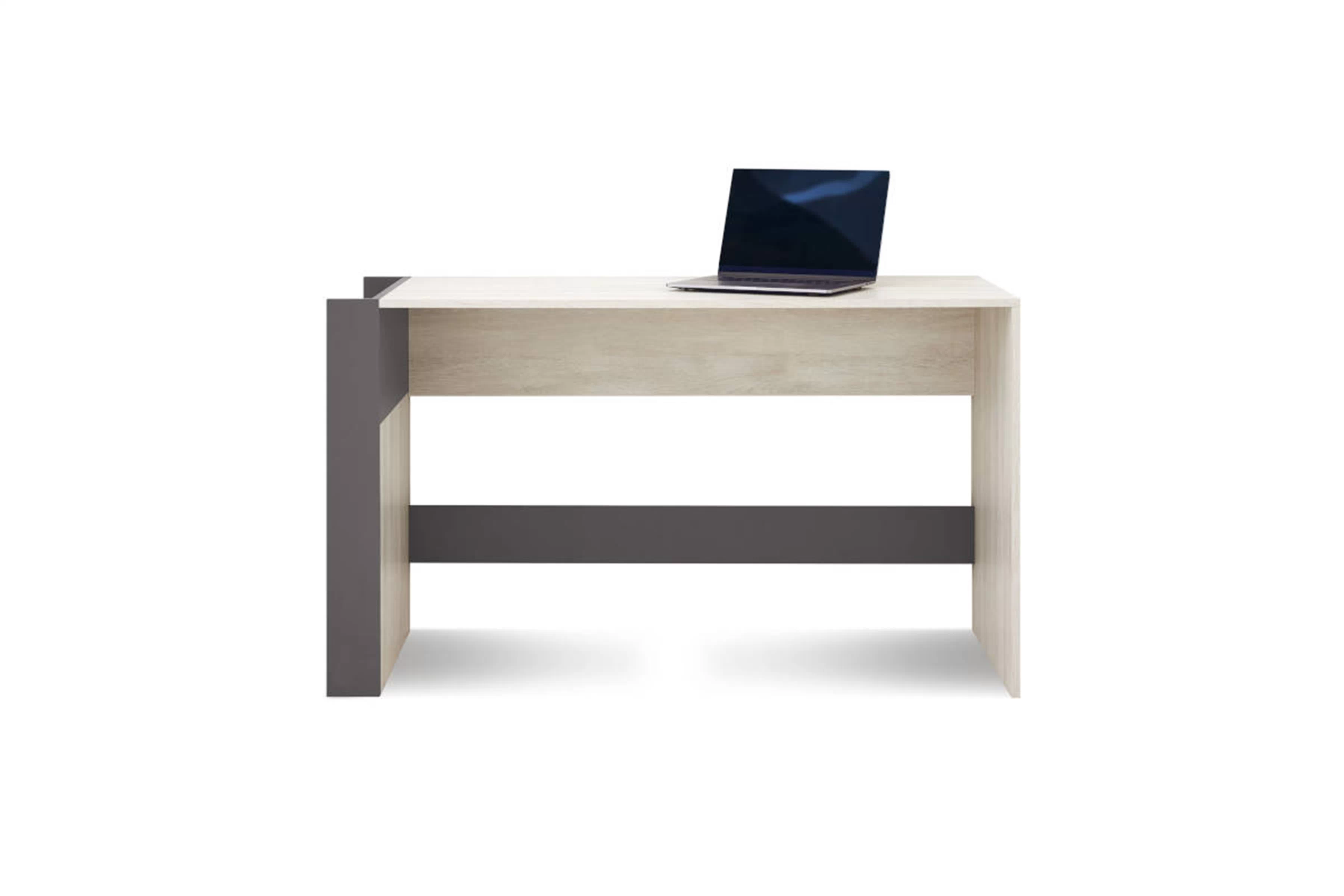 Študentská nábytková zostava Lumo II s posteľou 120x200 cm - dub wilton biely / biely lux / antracit Komplet nábytku mlodziezowych Lumo II z lozkiem 120x200 cm - Dub wilton biela / biela lux / Antracytová