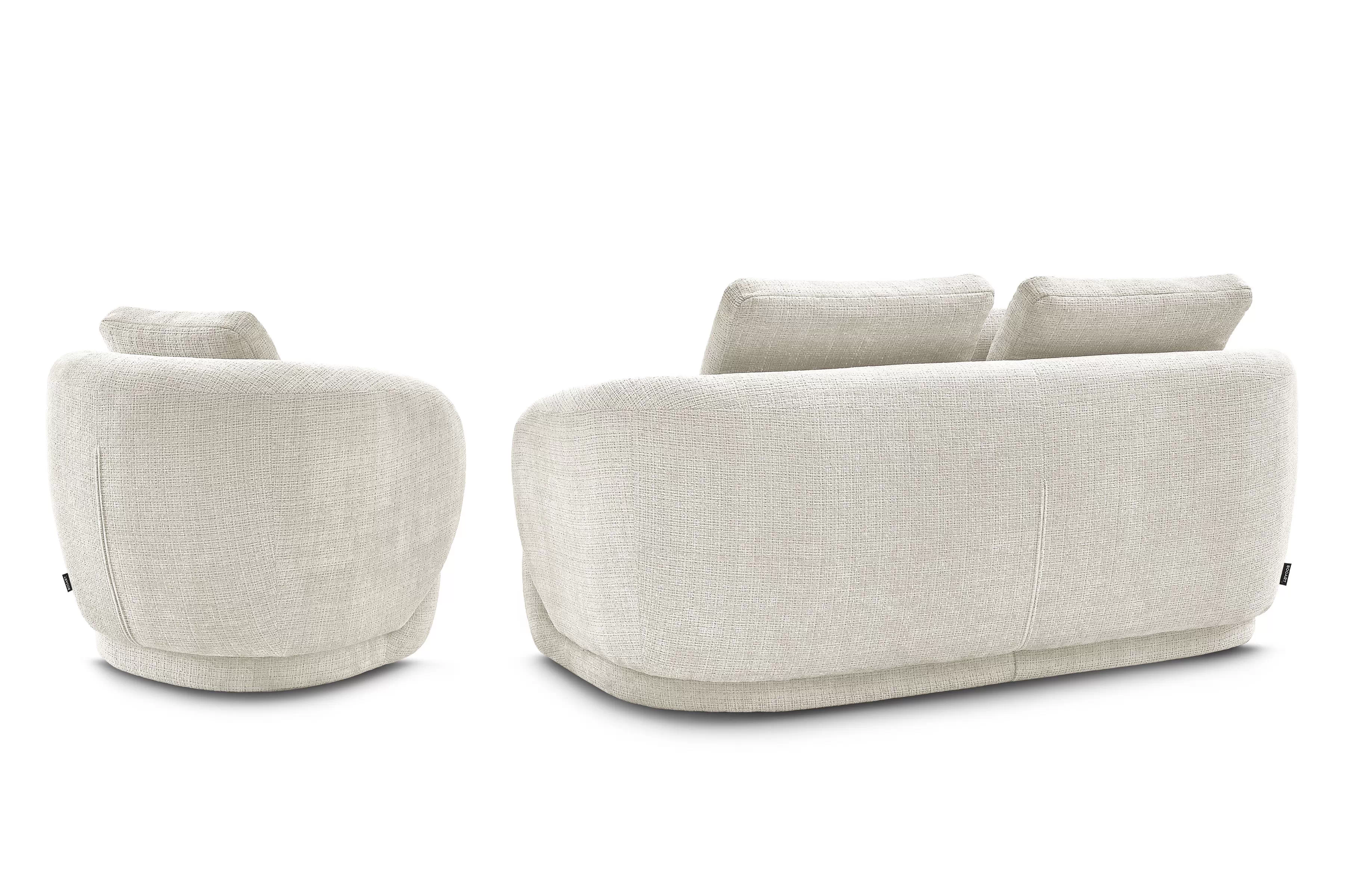 Čalouněný set Finezal - pohovka 2místná + otočné křeslo Komplet čalouněná Pohovka Finezal 2-os + Křeslo obrotowy