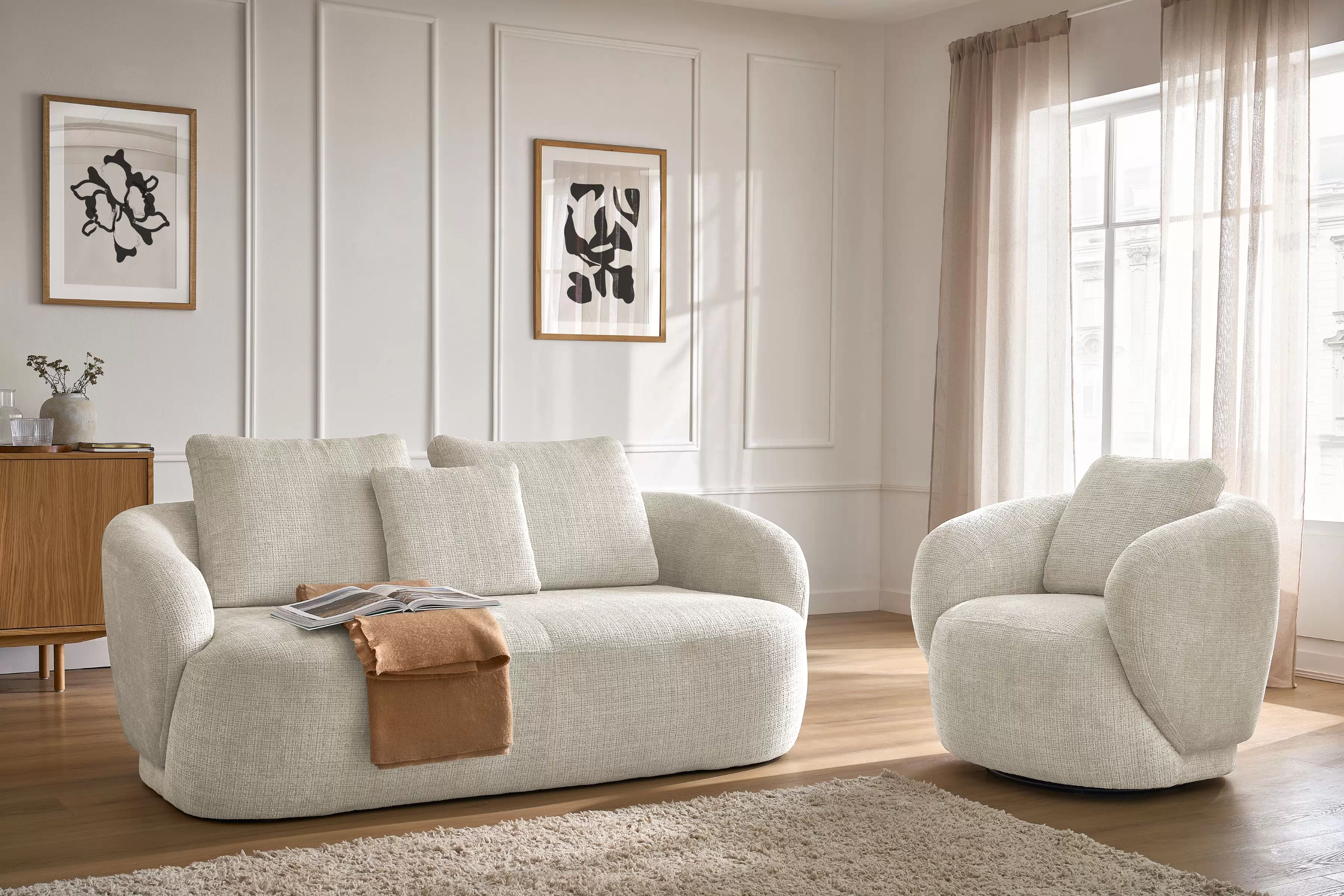 Oddychová súprava Finezal: pohovka 2-miestna + kreslo Komplet odpočinkové Pohovka Finezal 2-os + Kreslo