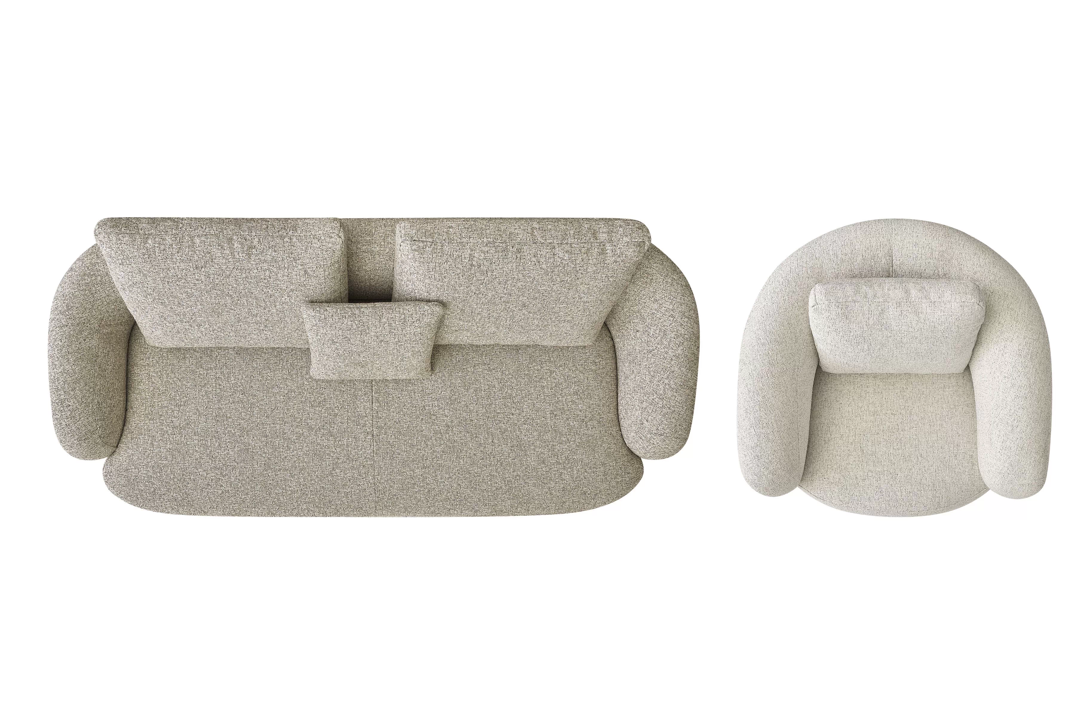 Čalouněný set Finezal - pohovka 3místná + otočné křeslo Komplet čalouněná Pohovka Finezal 3-os + Křeslo obrotowy