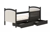 Pat copii cu tablă de scris Amely 80x180 - culoare negru negru Pat pentru copii 