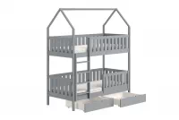 Domčeková poschodová posteľ Nemos - 80x200 cm - šedá Detská posteľ poschodová Nemos - Farba šedý 