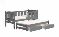 Detská posteľ Alvins s prístelkou - 80x190 cm - grafitová Detská posteľ prízemná s výsuvným lôžkom Alvins - Farba Grafit 