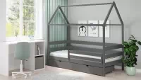 Dětská domečková postel přízemní Comfio - grafit, 80x180 postel dětské domeček přízemní Comfio - grafit