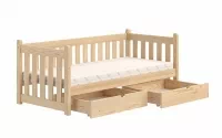 Detská posteľ Swen DP 001 so zásuvkami - 90x180 cm - borovica Posteľ prízemná drevená Swen DP 001 - Borovica