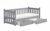 Detská posteľ Swen DP 001 so zásuvkami - 80x180 cm - šedá Posteľ prízemná drevená Swen DP 001 - šedý