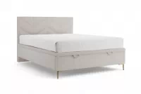 Boxspring postel Lindi 160x200 s úložným prostorem - béžová látka Perfect Harmony 02 / zlaté nohy Postel boxspring Lindi 160x200 s úložným prostorem- béžová šenil Perfect Harmony 02 / Nohy zlaté