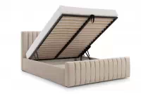 Postel do ložnice Nicole 120x200 s úložným prostorem - béžový samet Velluto 2 Postel pro ložnice Nicole 120x200 s úložným prostorem- béžová samet Velluto 2