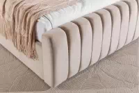 Manželská postel Nicole 140x200 s úložným prostorem - béžový samet Velluto 2 Postel pro ložnice Nicole 140x200 s úložným prostorem- béžová samet Velluto 2